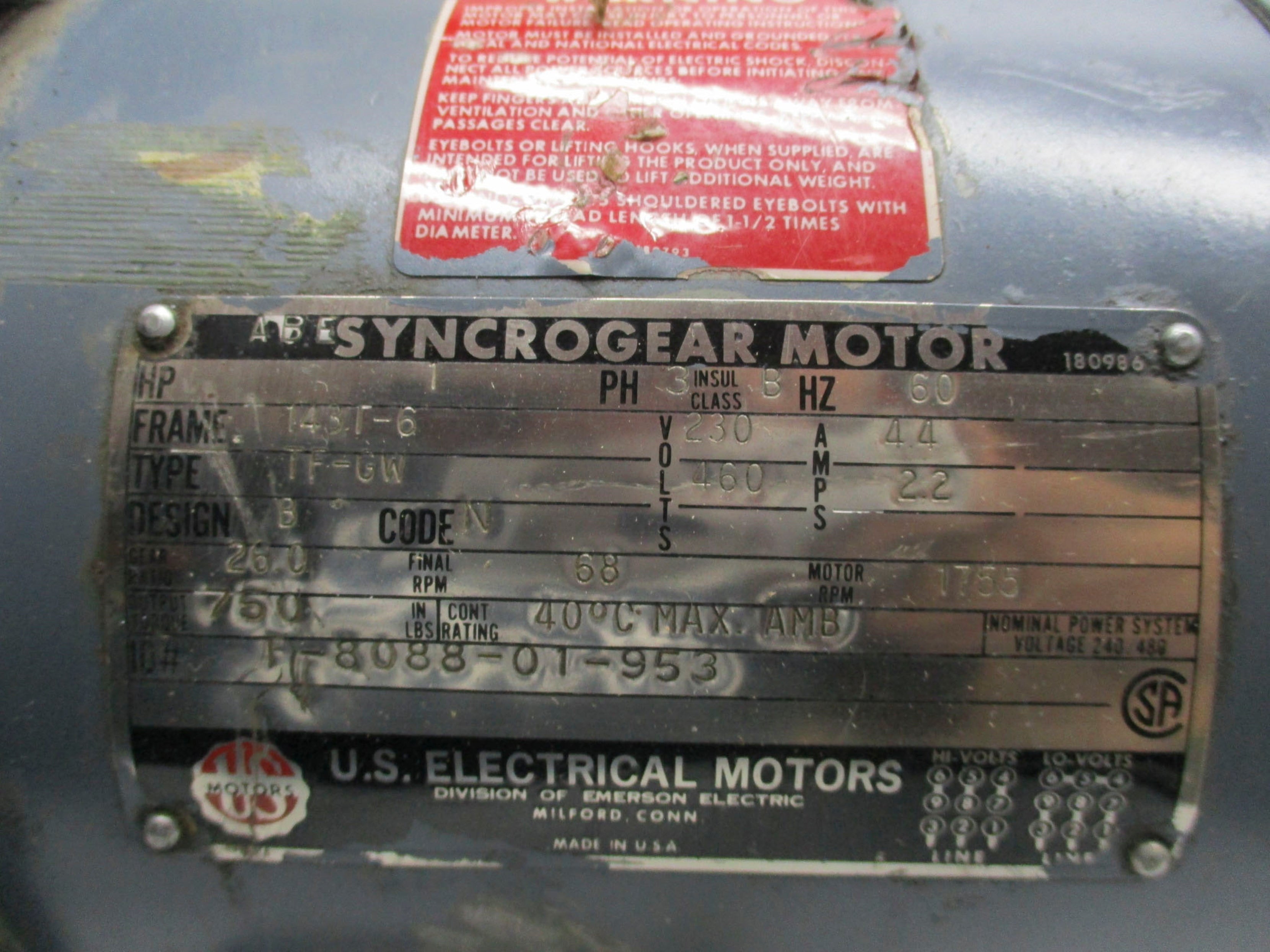 US MOTORS F-8088-01-953 UNMP