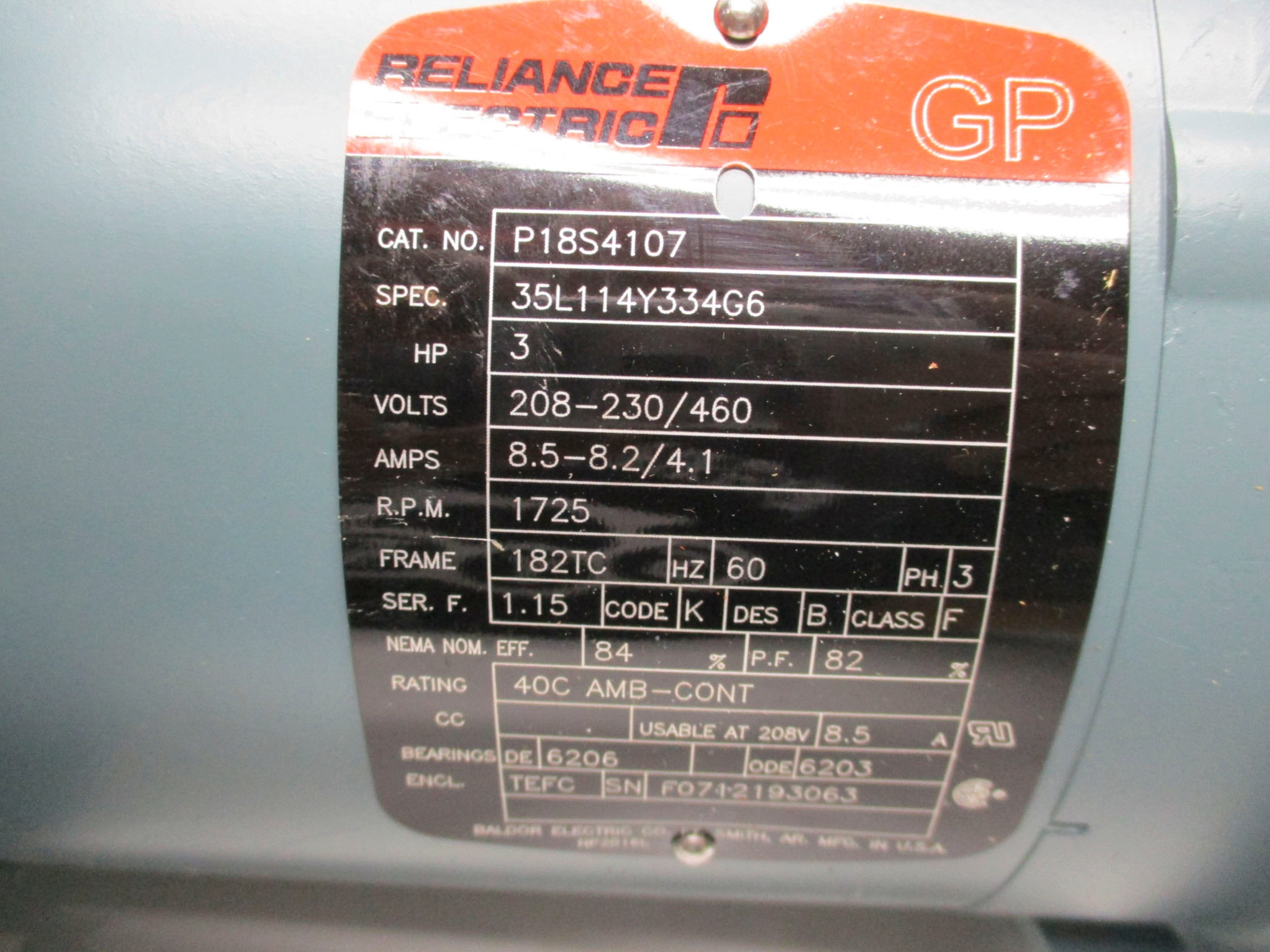 RELIANCE ELECTRIC P18S4107 NSNP