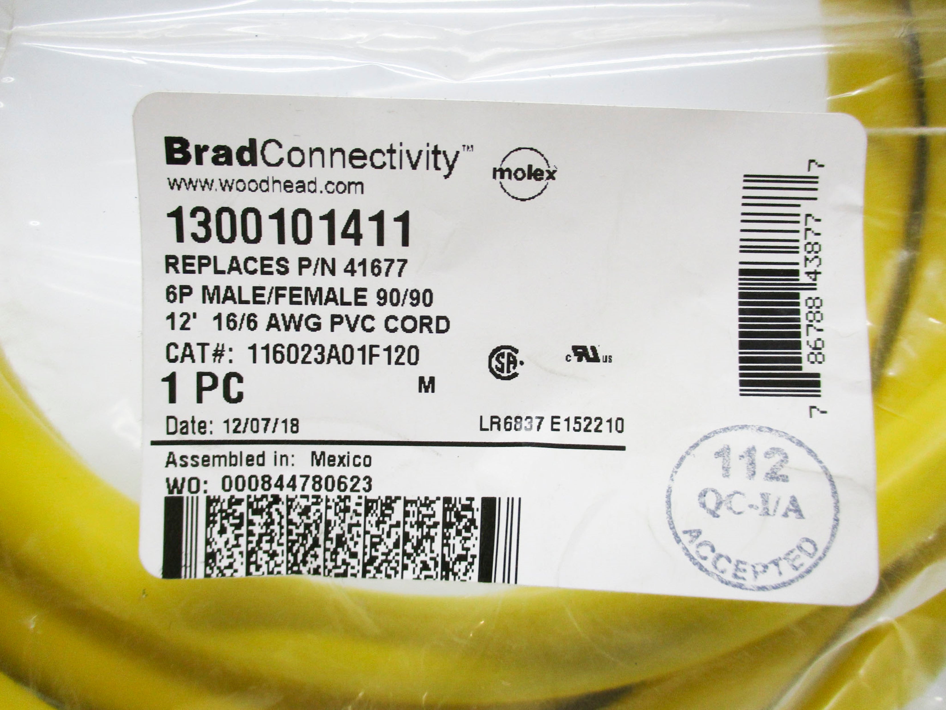 WOODHEAD 116023A01F120 NSMP
