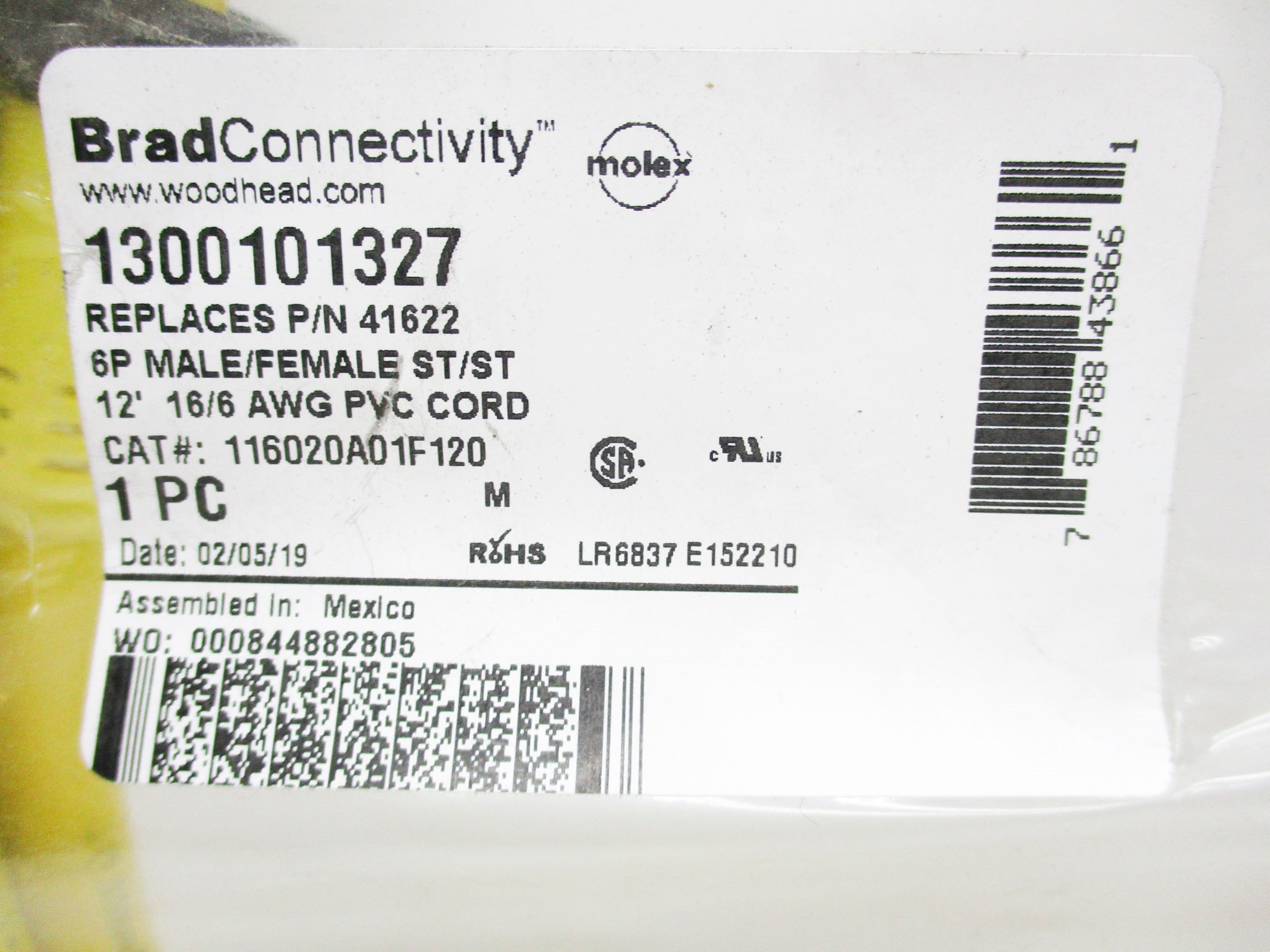 WOODHEAD 116020A01F120 NSMP