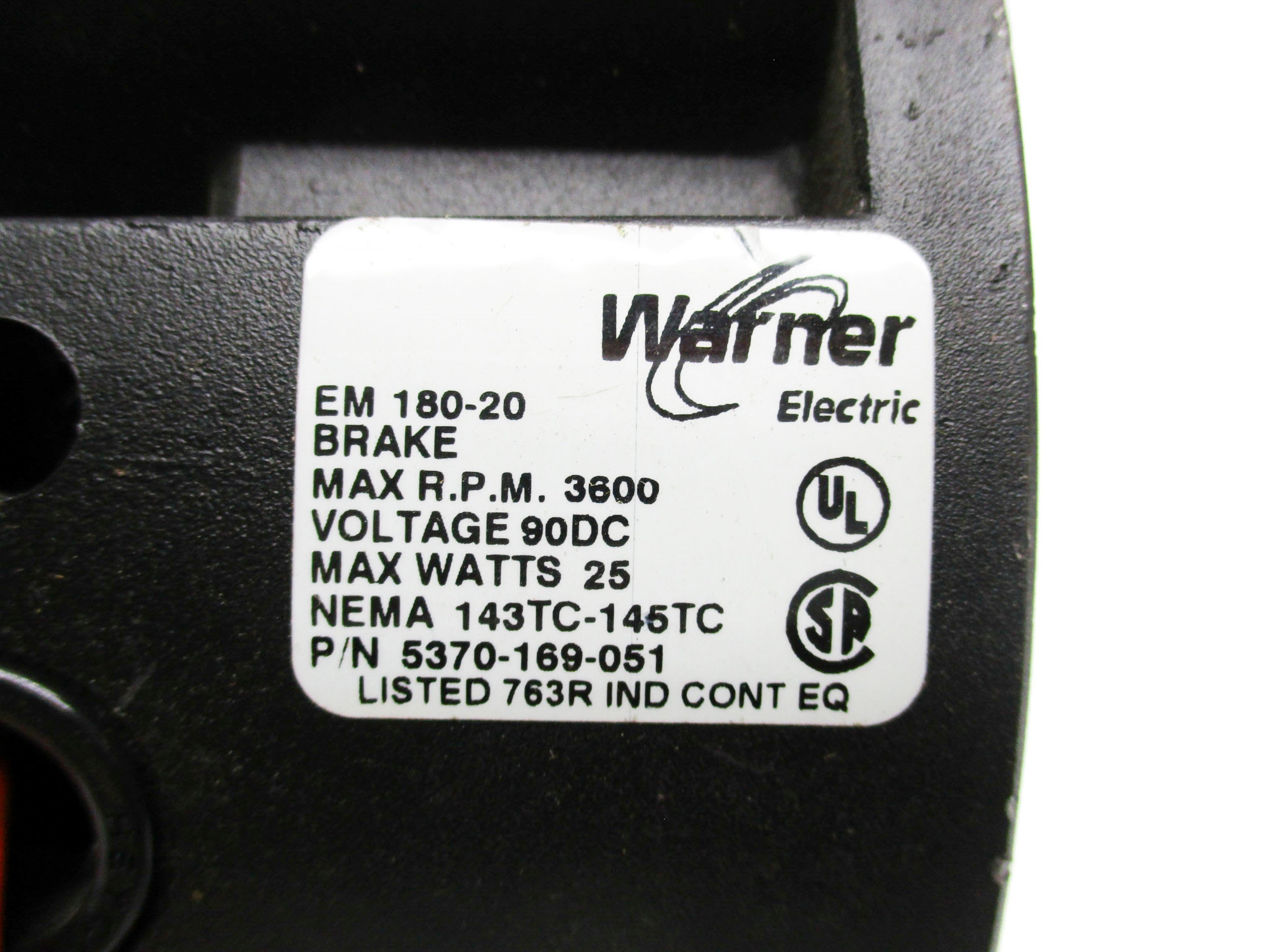 WARNER ELECTRIC 5370-169-051 EM180-20 90VDC UNMP