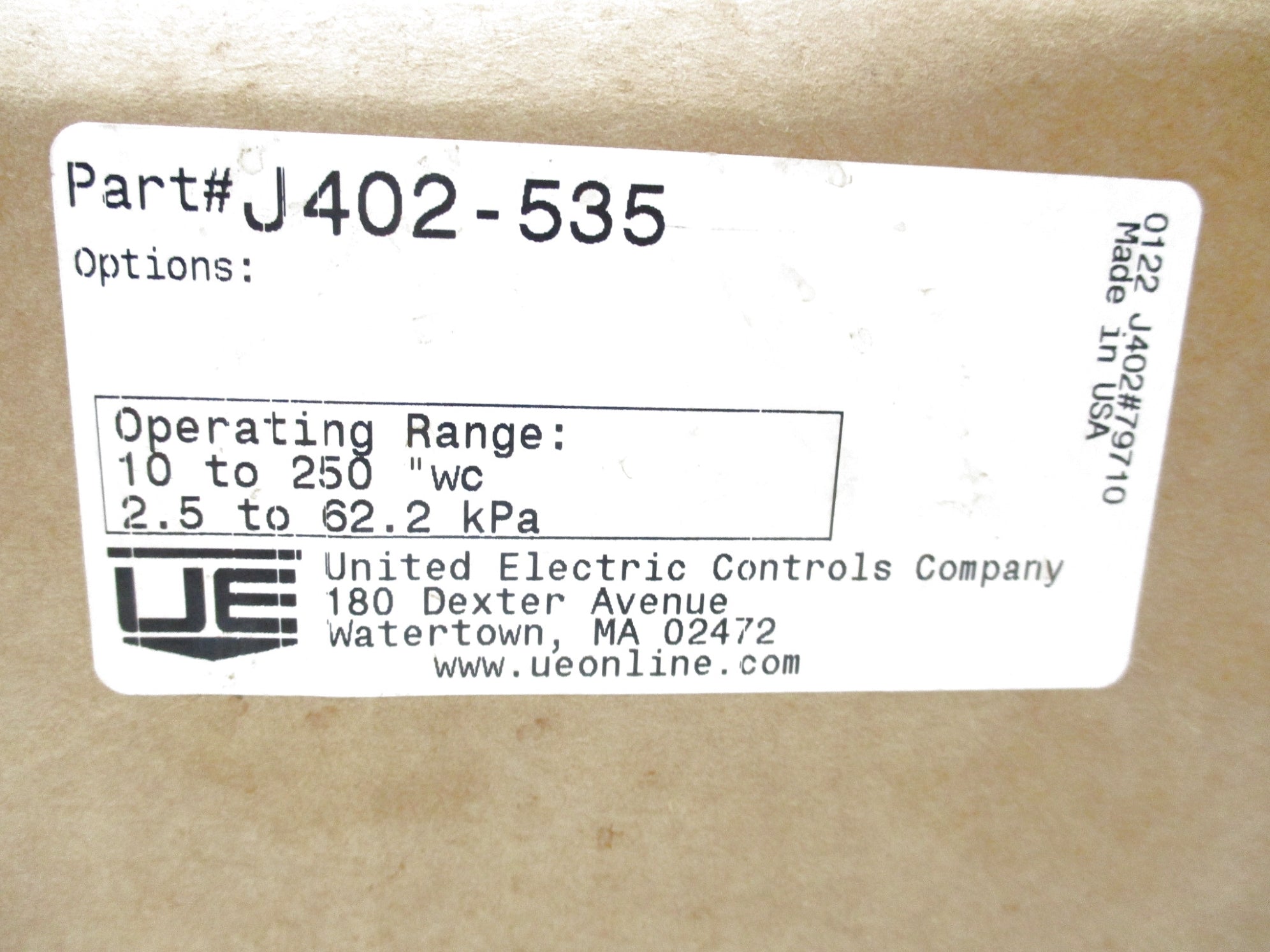 UNITED ELECTRIC J402-535 NSMP
