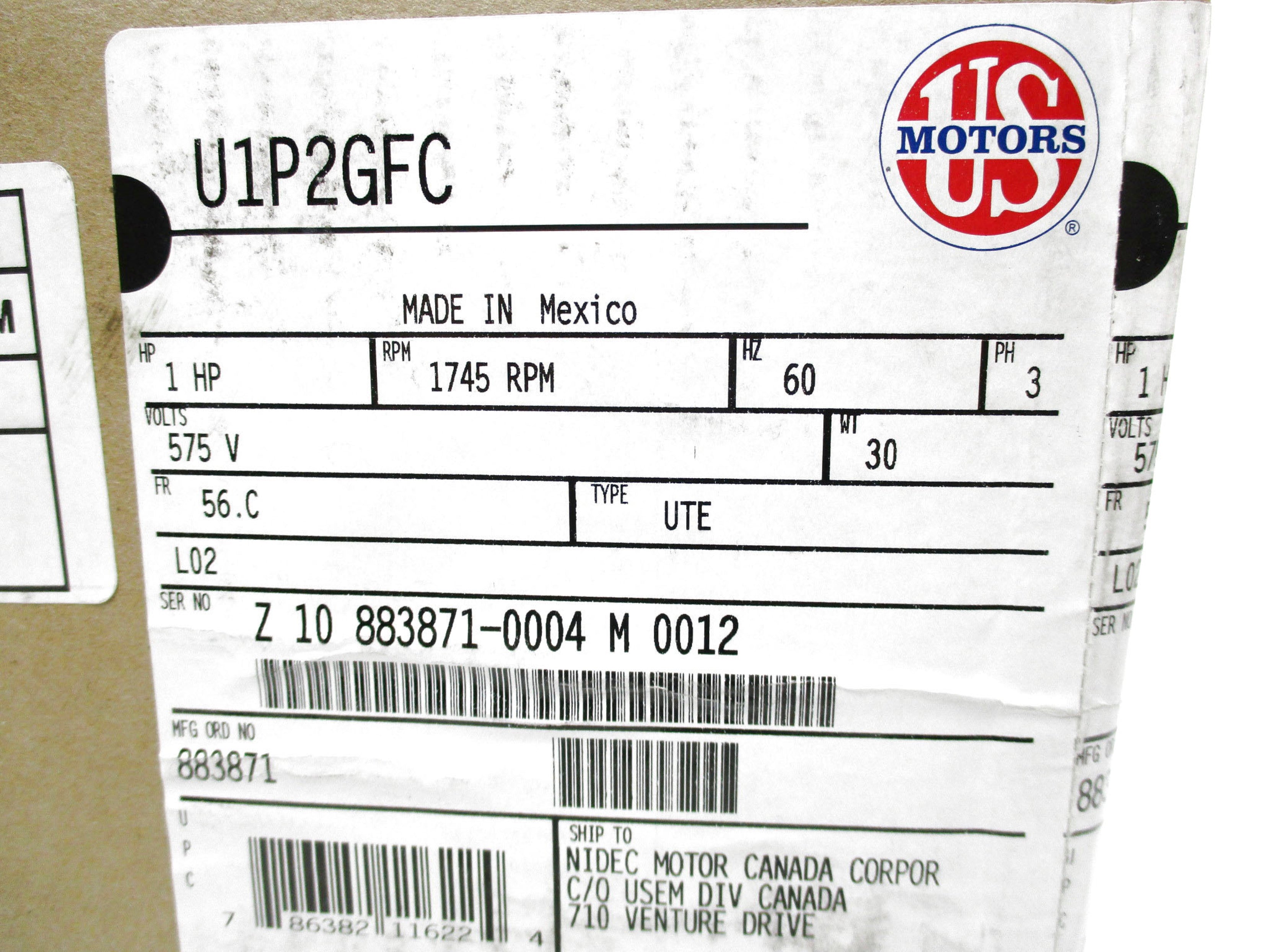 US MOTORS U1P2GFC NSFS