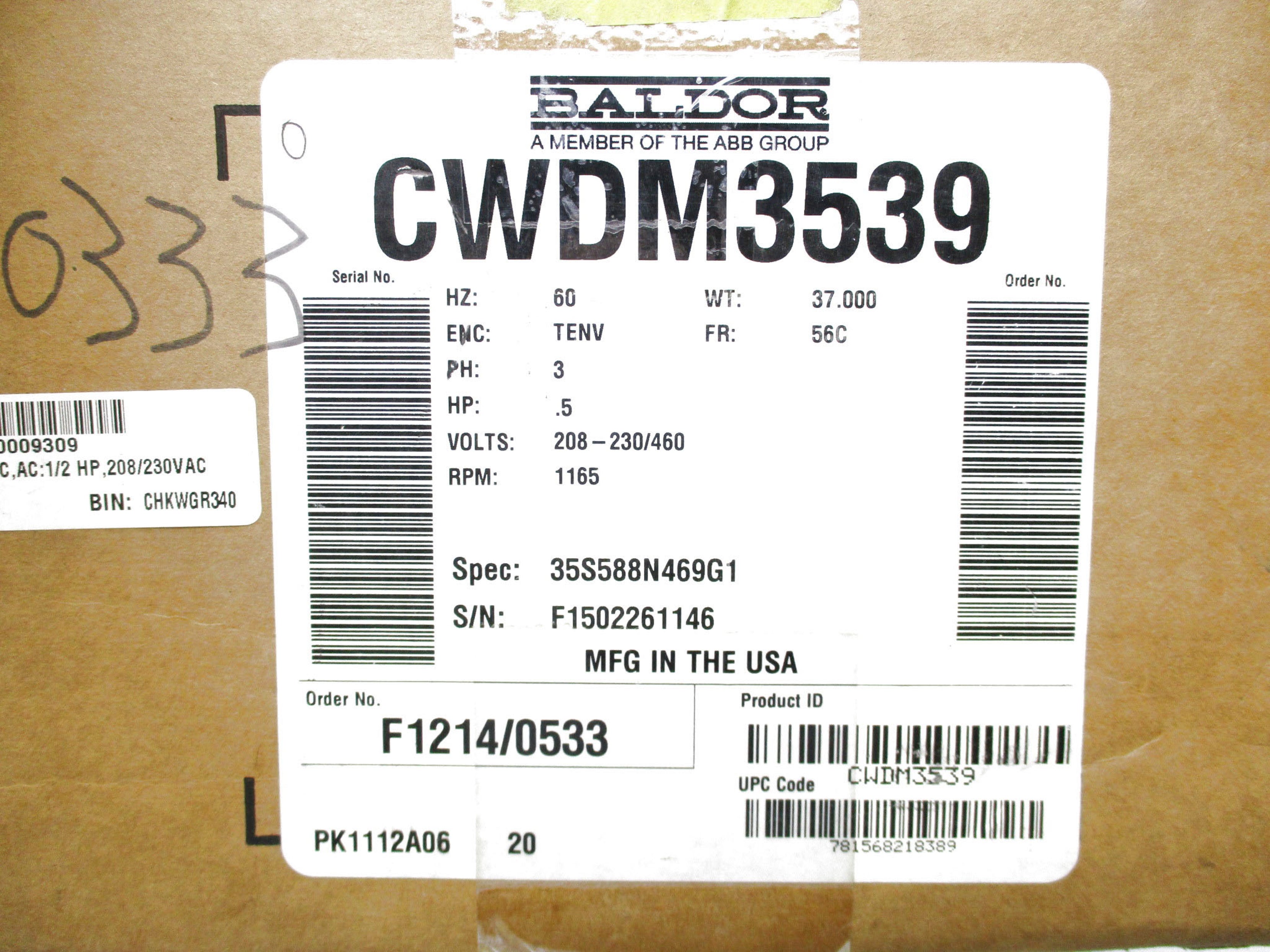 BALDOR CWDM3539 NSMP
