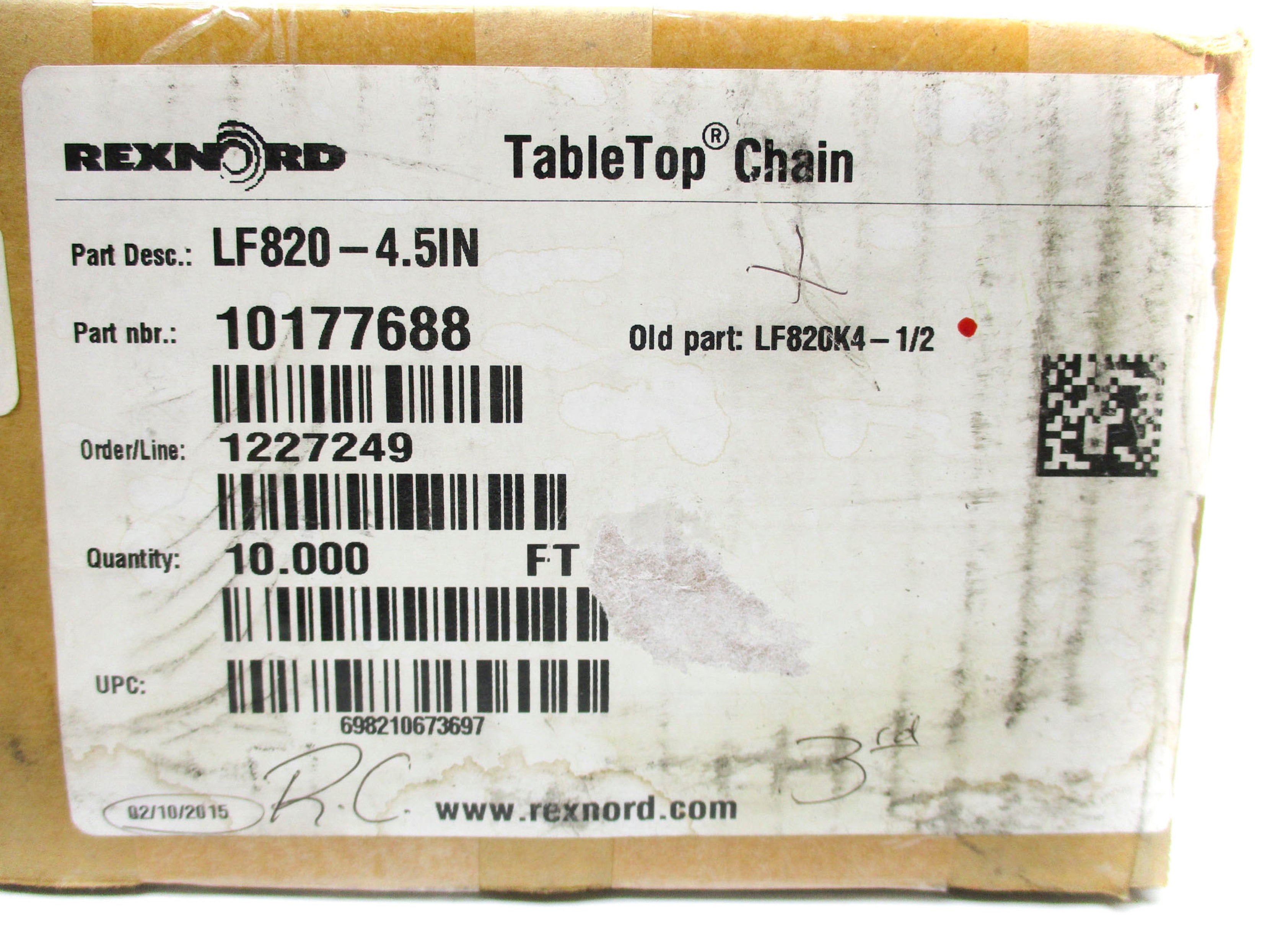 REXNORD LF820-4.5IN 10177688 10FT NSMP