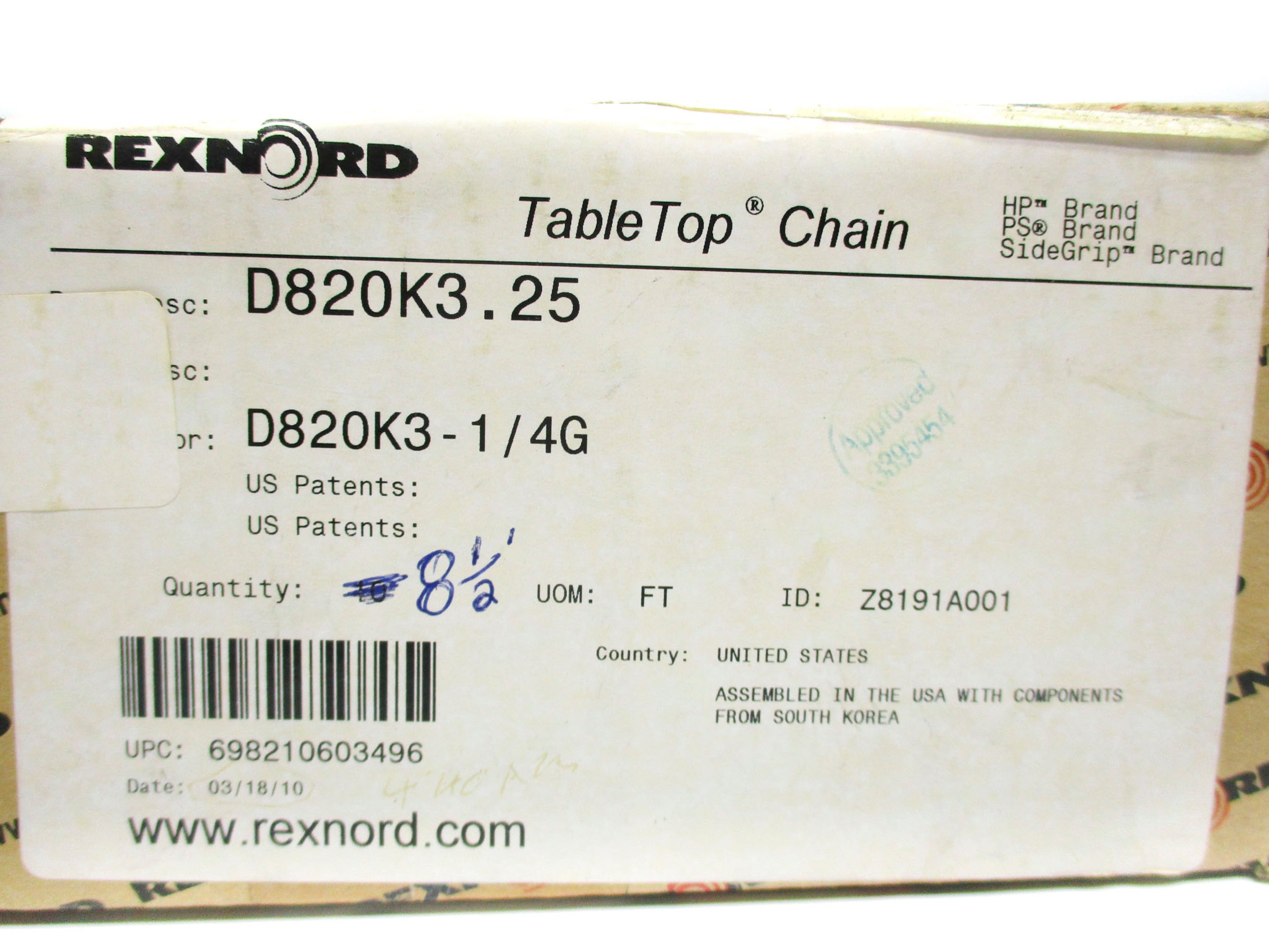 REXNORD D820K3.25 NSMP