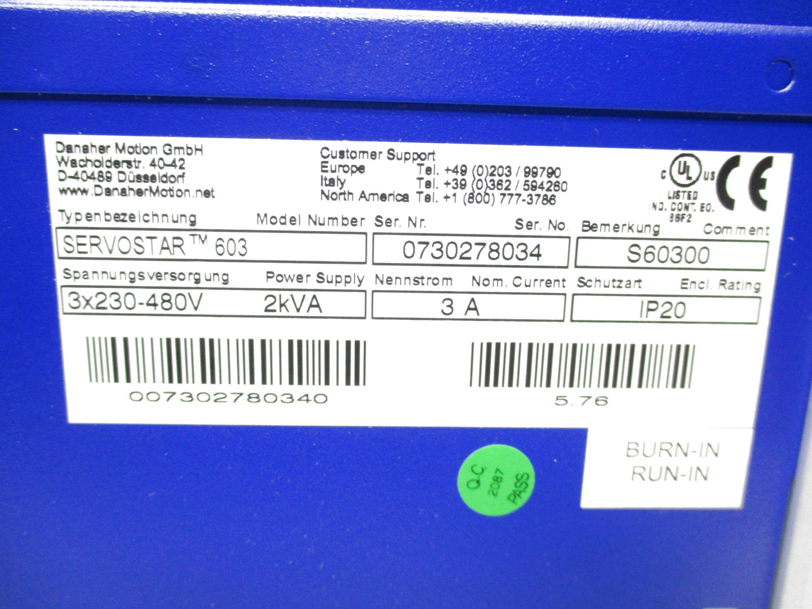 DANAHER MOTION S60300 230-480V 3A NSMP