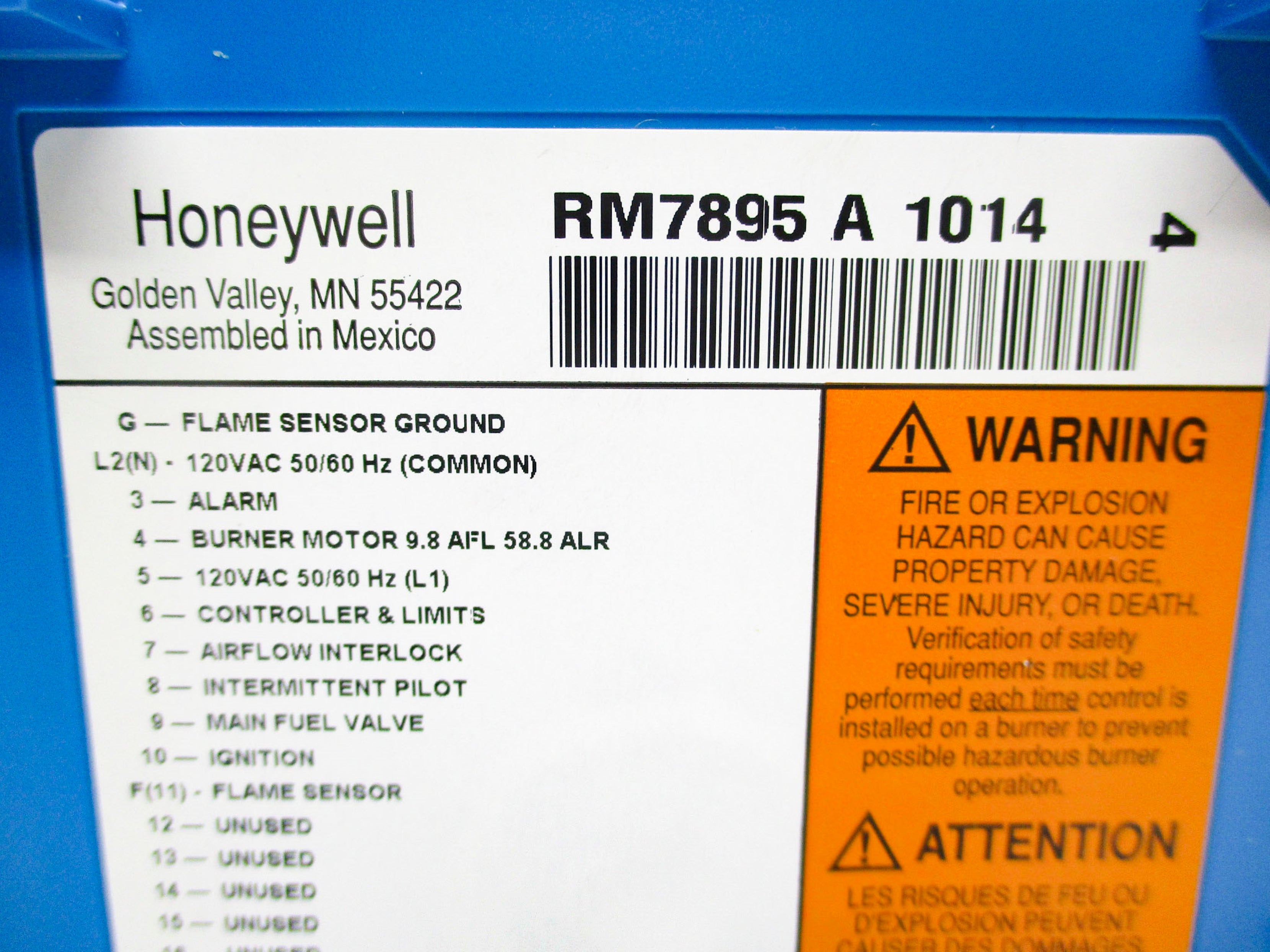 HONEYWELL RM7895A1014 120VAC UNMP