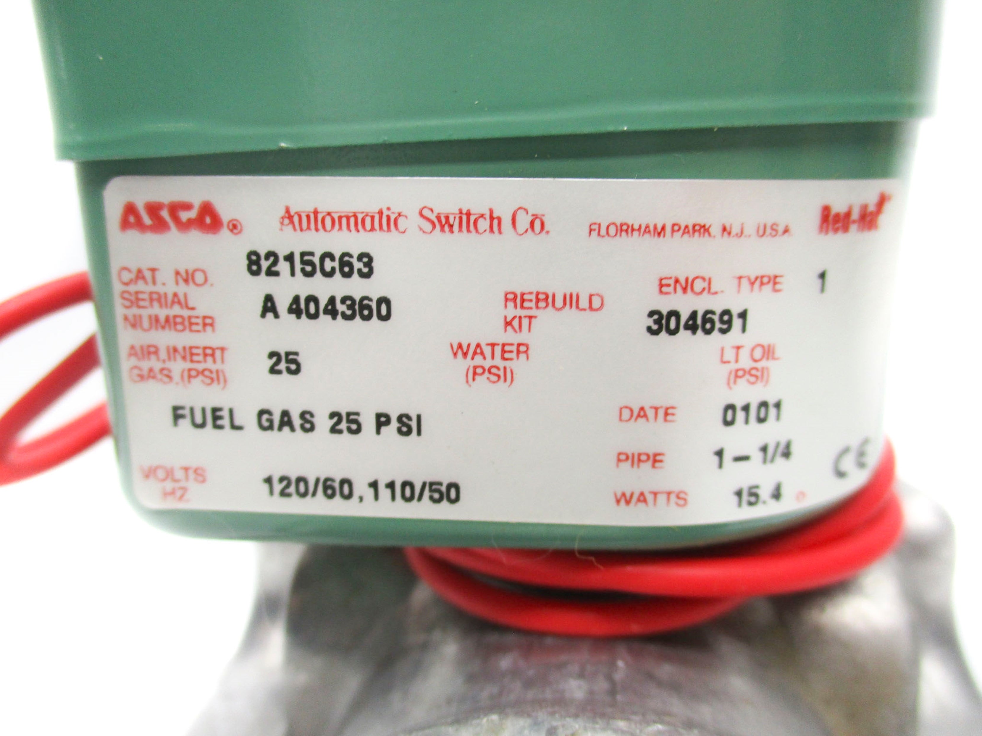 ASCO 8215C63 110/120V 25PSI 1-1/4" NSNP