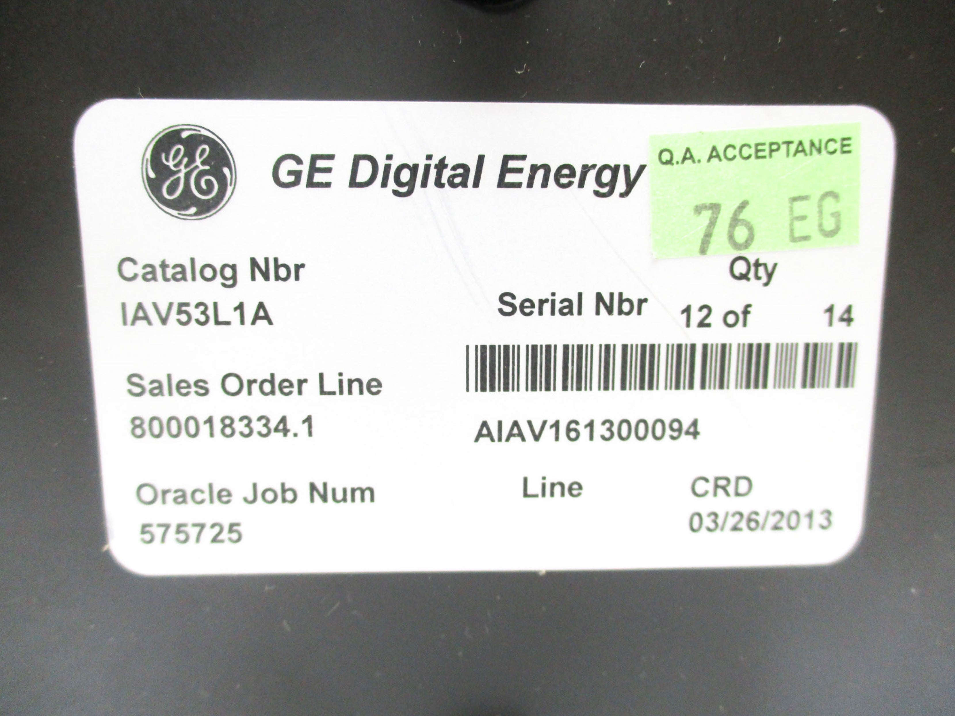 GENERAL ELECTRIC IAV53L1A NSMP