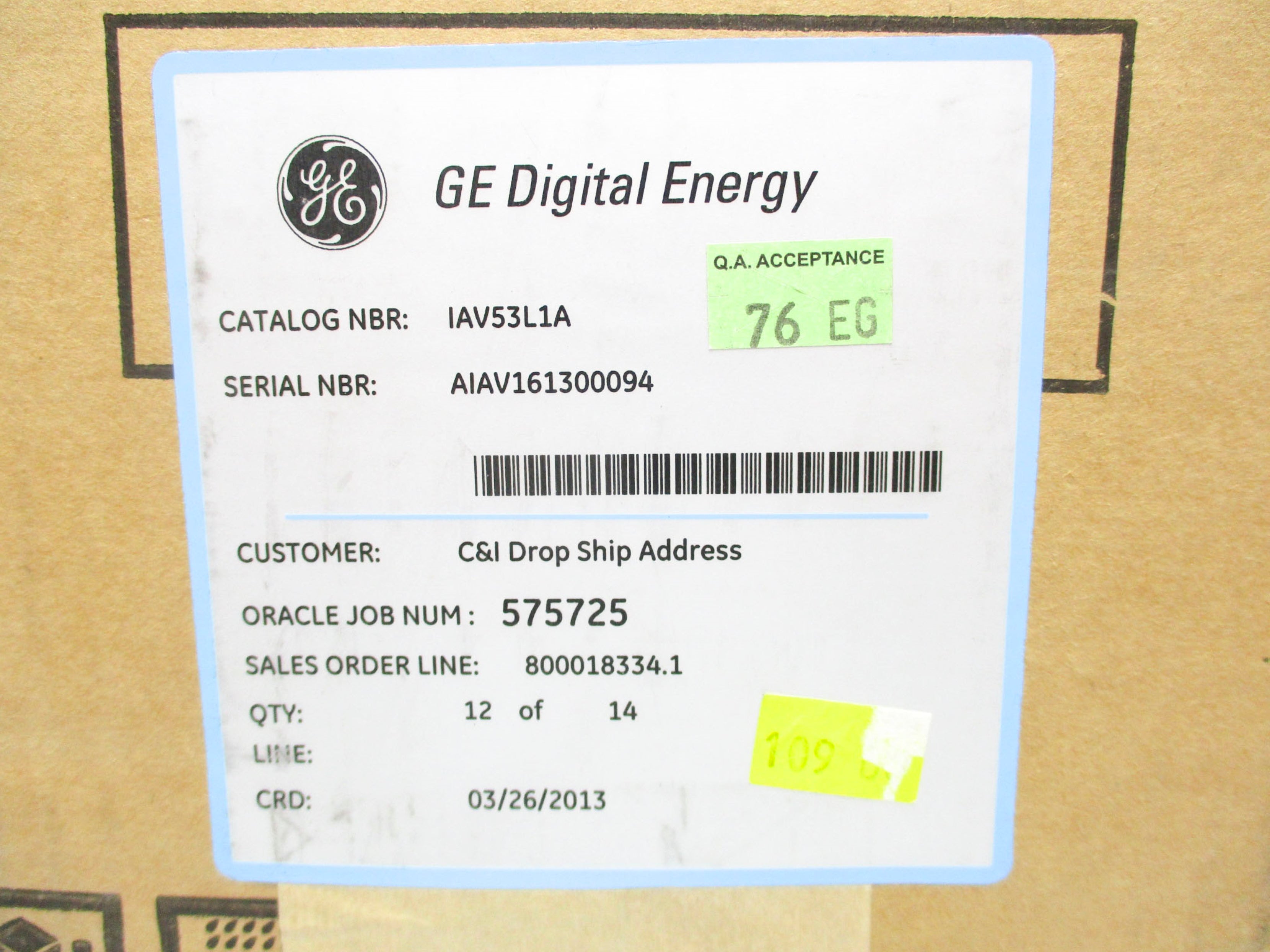 GENERAL ELECTRIC IAV53L1A NSMP