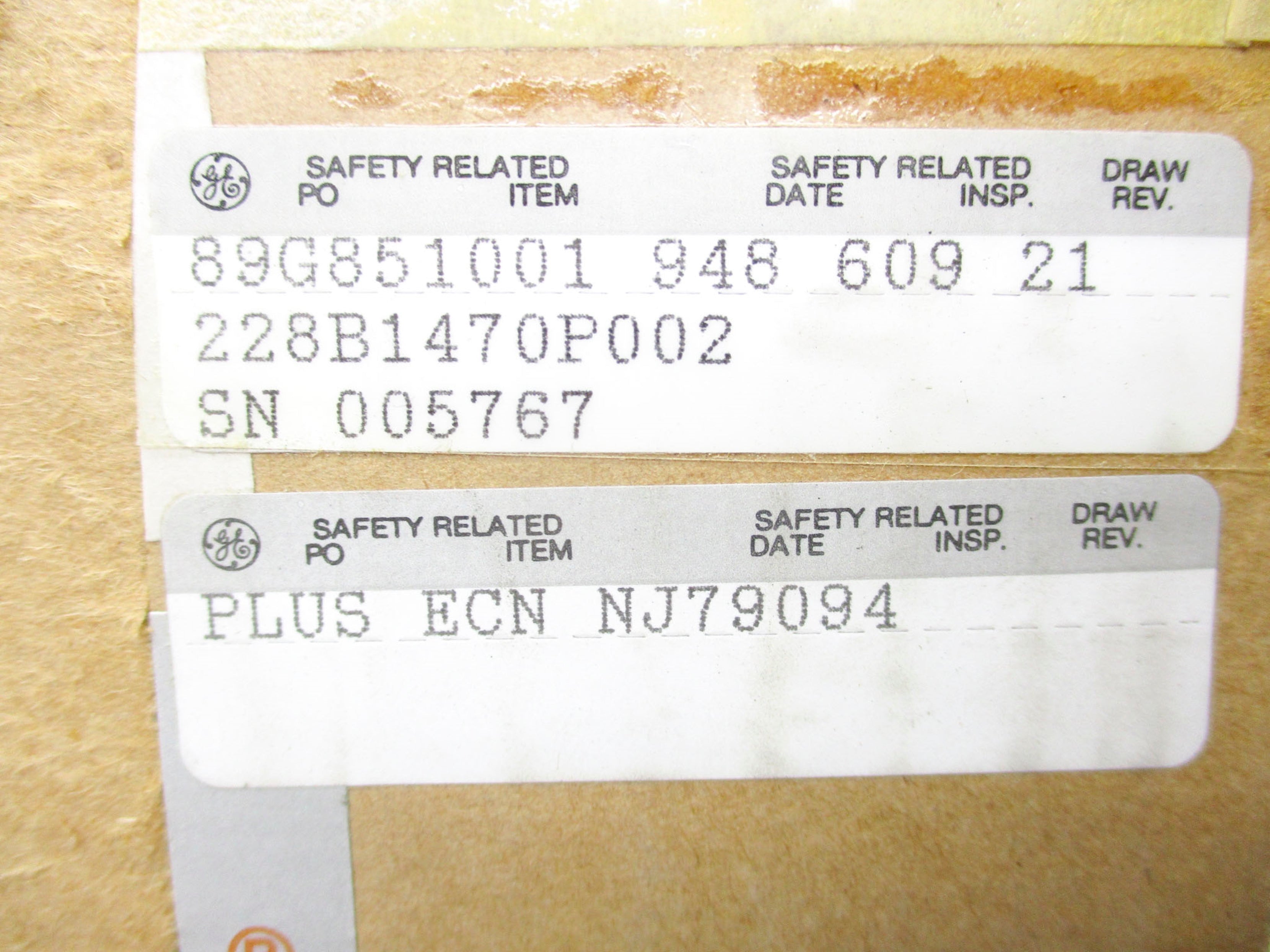 GENERAL ELECTRIC 89G851001 NSMP