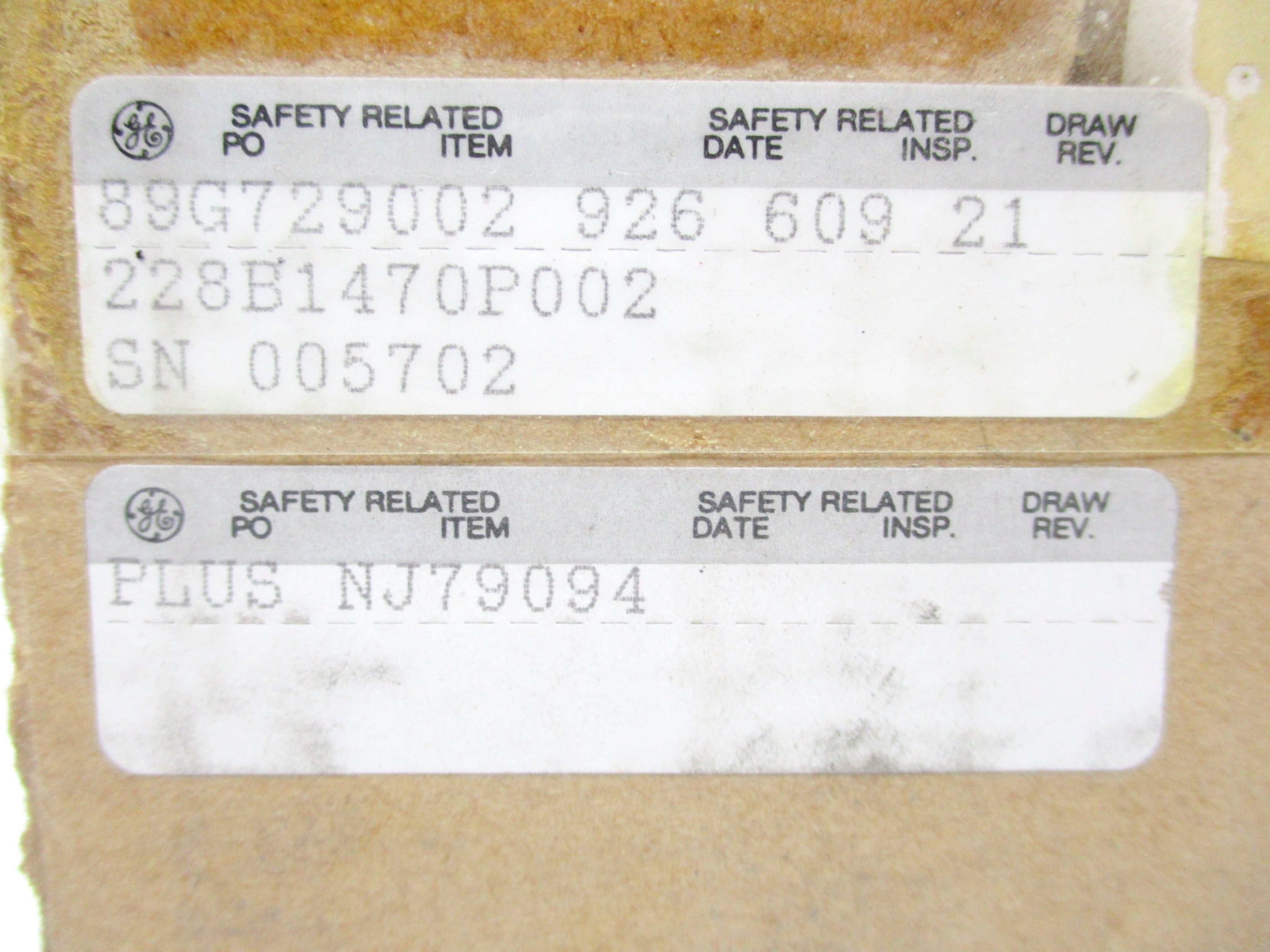 GENERAL ELECTRIC 89G729002 NSMP