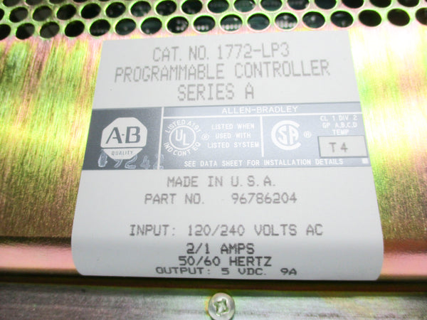 ALLEN BRADLEY 1772-LP3 SER. A (NO KEY) NSNP