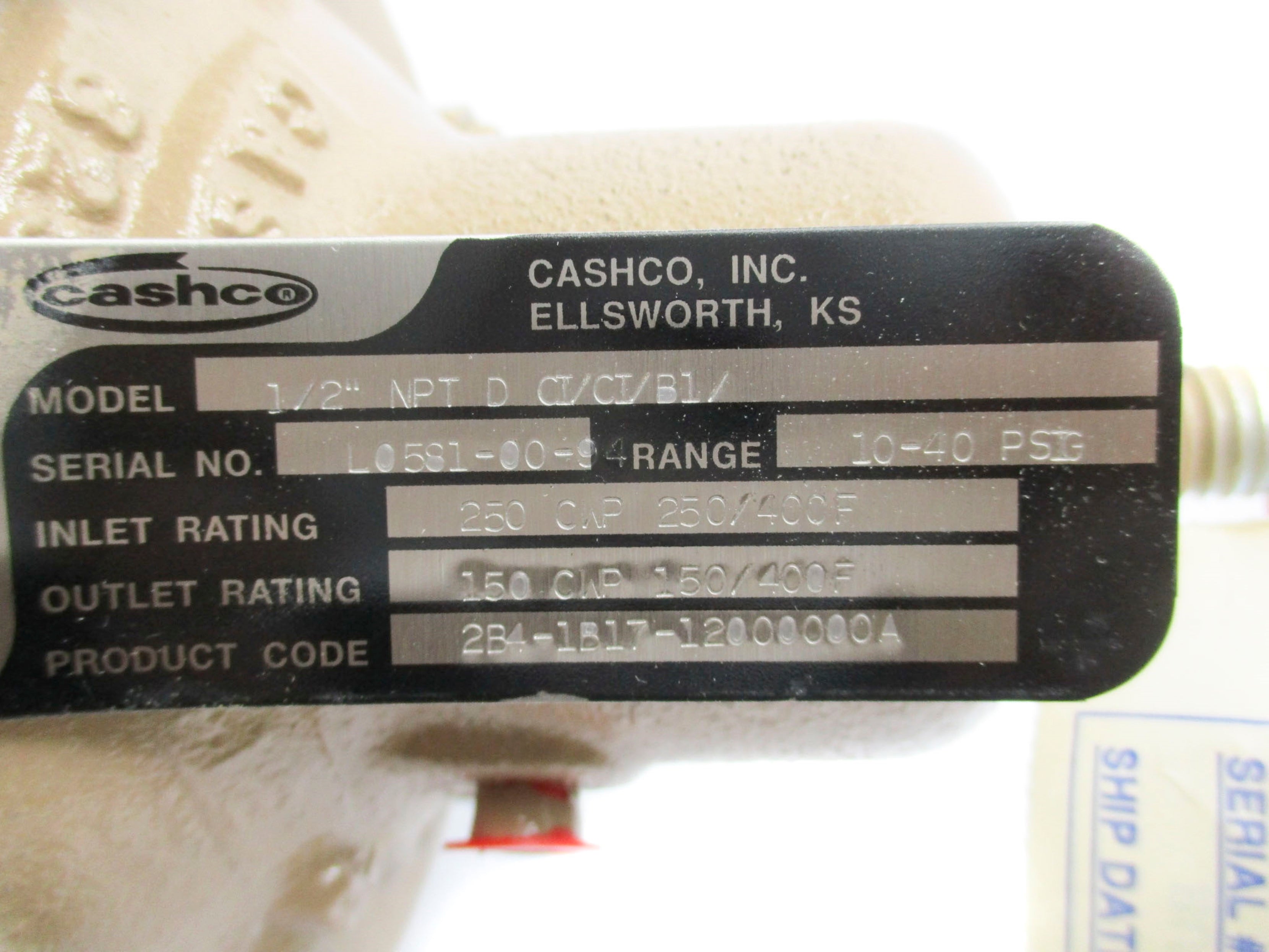CASHCO 2B4-1B-17-12000000A 10-40PSI NSNP