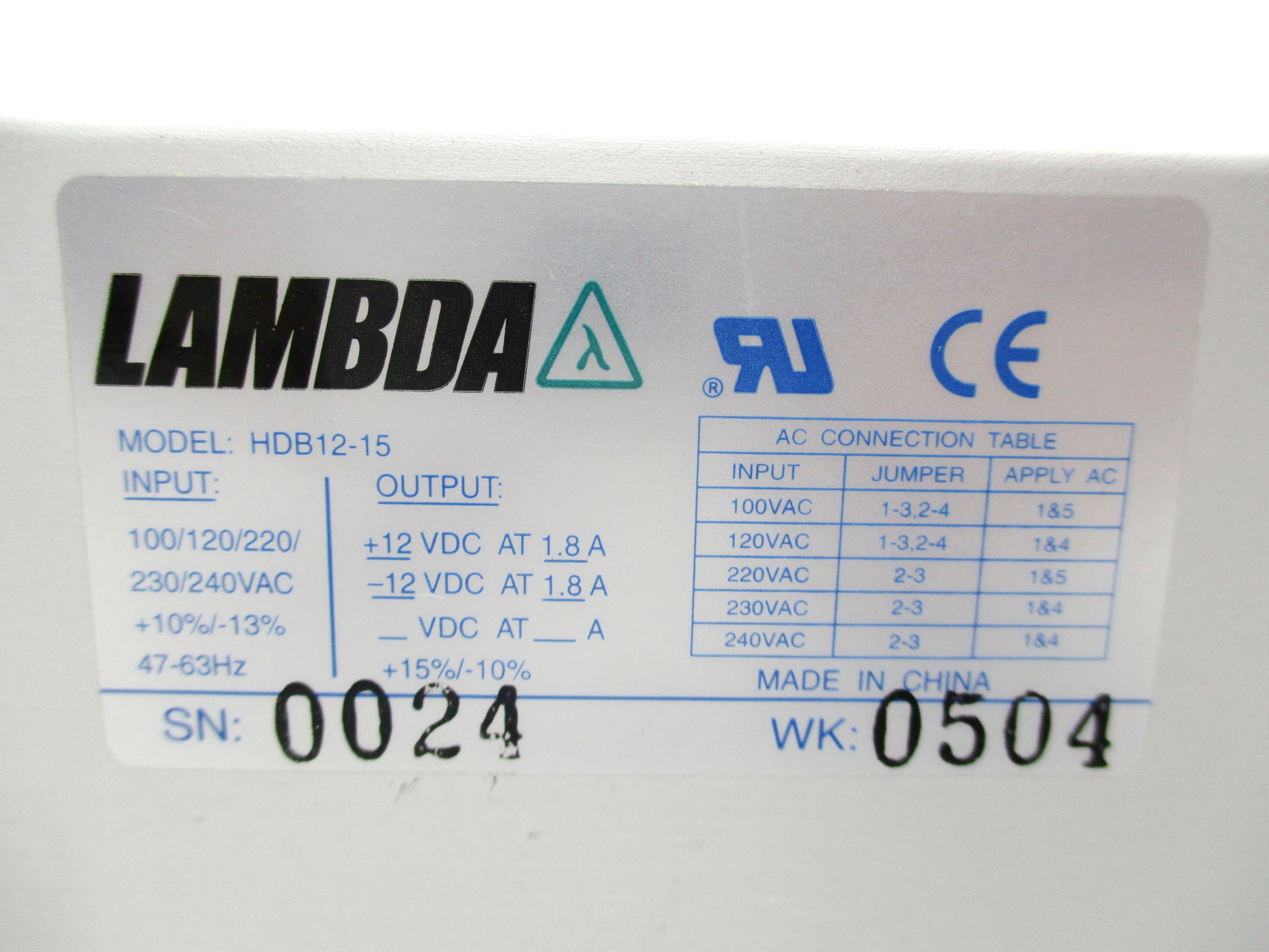 LAMBDA HDB-12-15 NSNP