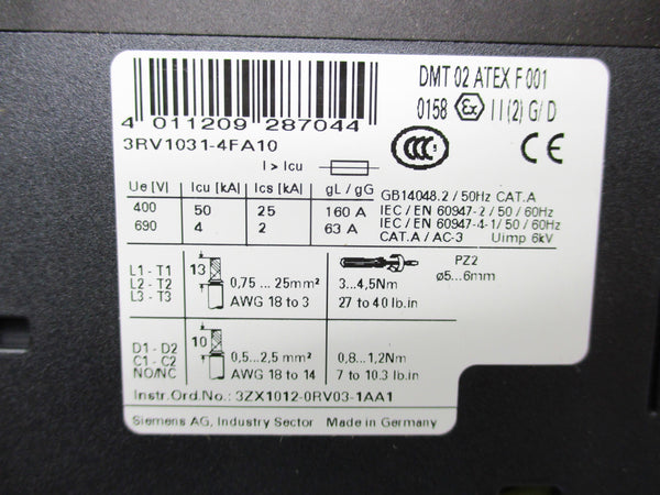 SIEMENS 3RV1031-4FA10 600V 28-40A NSMP