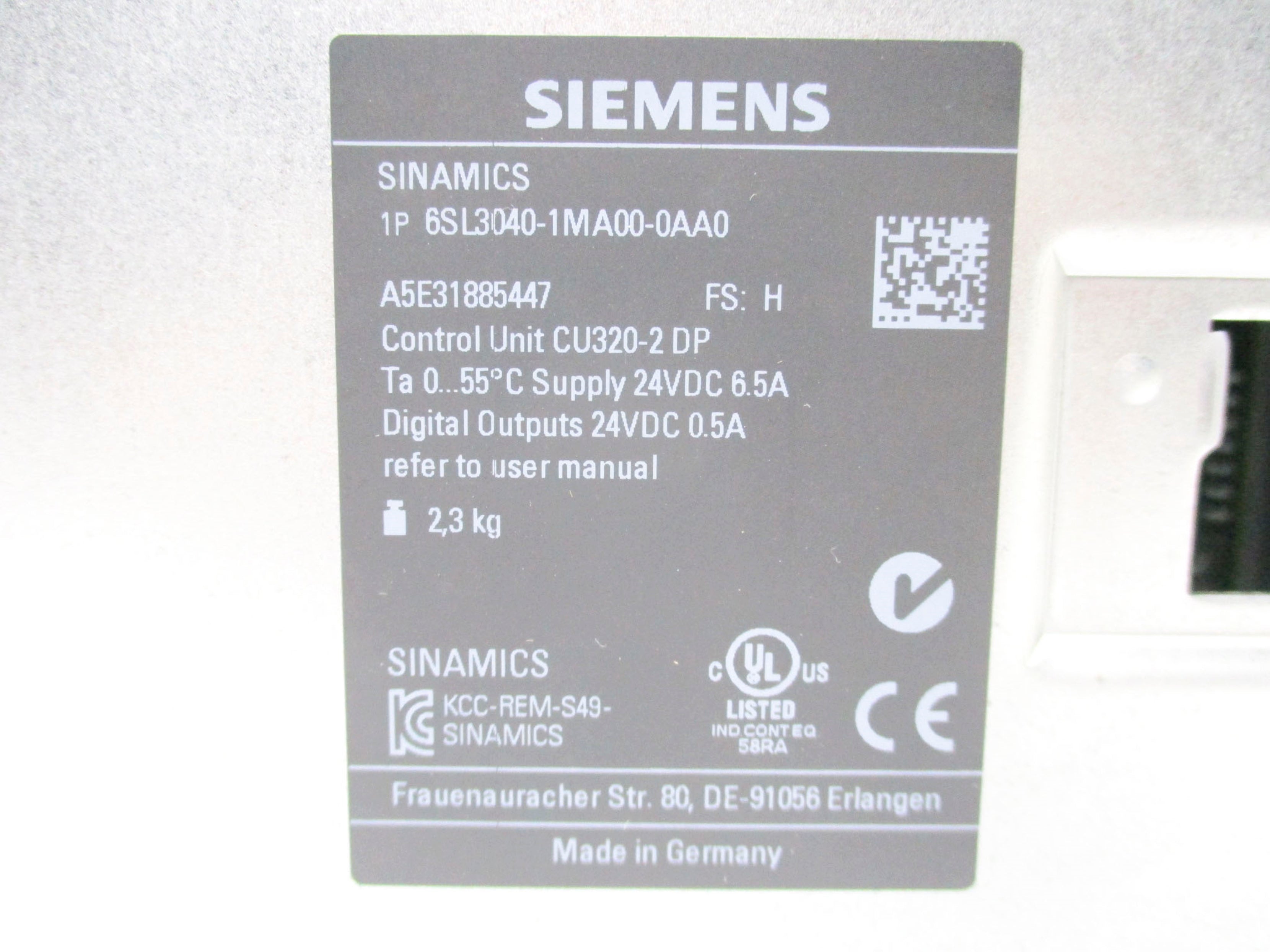 SIEMENS 6SL3040-1MA00-0AA0 24VDC 6.5A NSMP