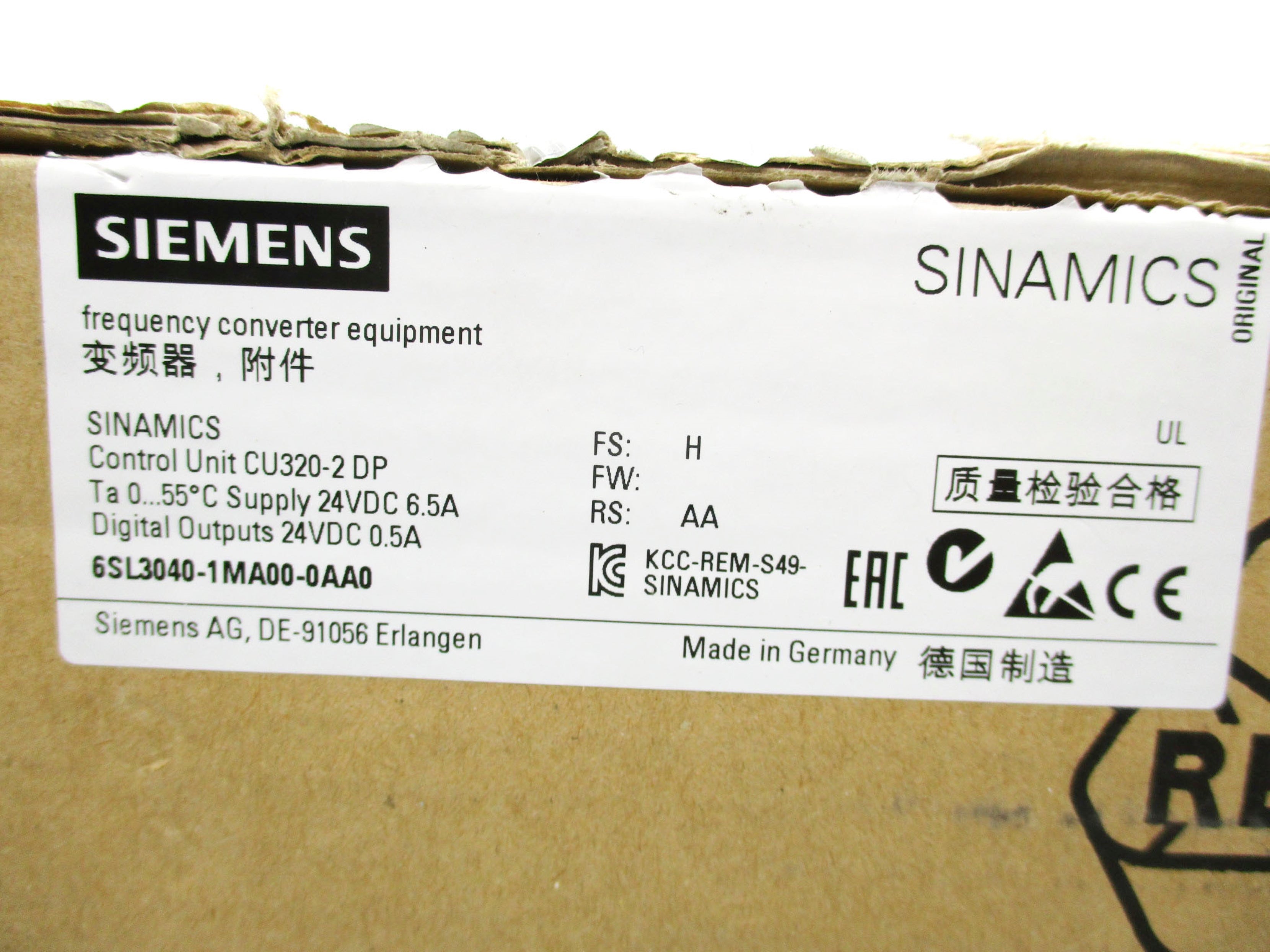 SIEMENS 6SL3040-1MA00-0AA0 24VDC 6.5A NSMP