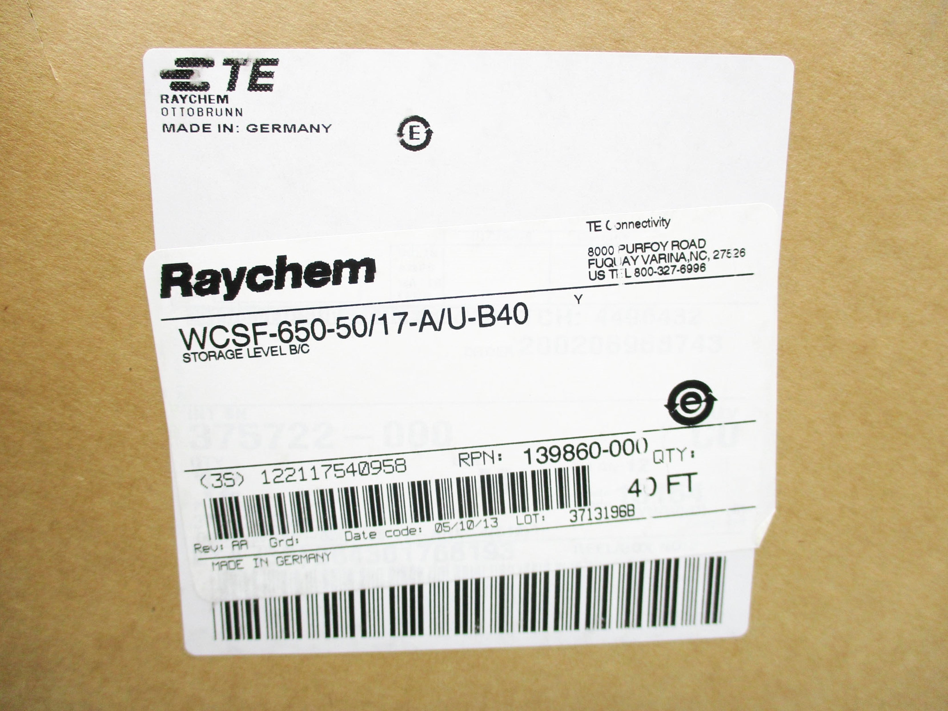RAYCHEM WCSF-650-50/17-A/U-B40 NSMP