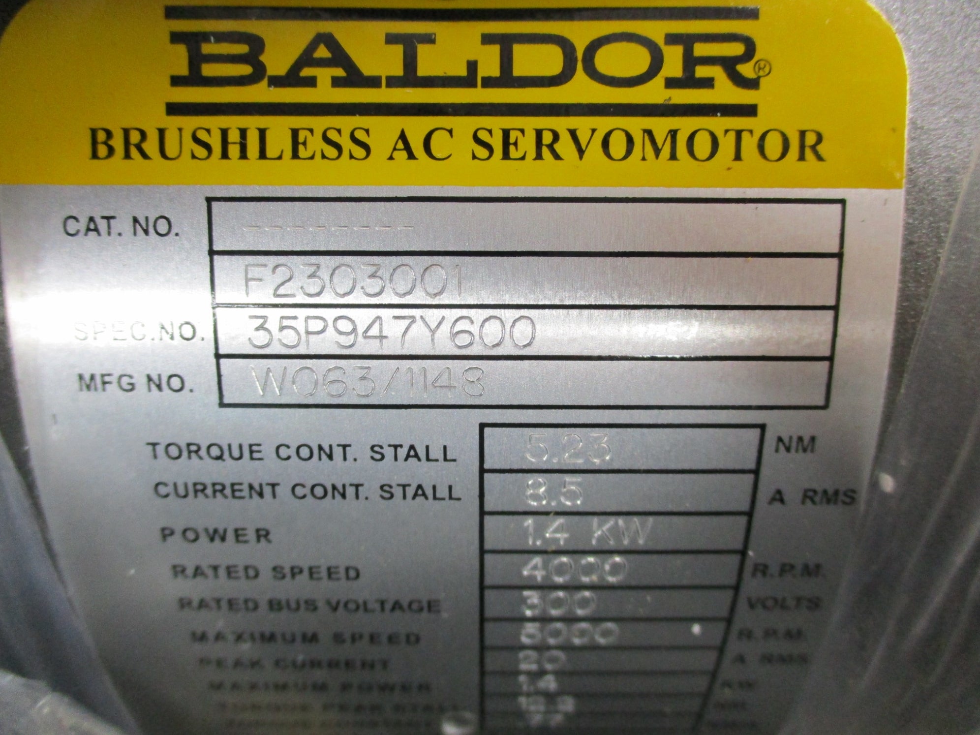 BALDOR W063/1148 NSMP
