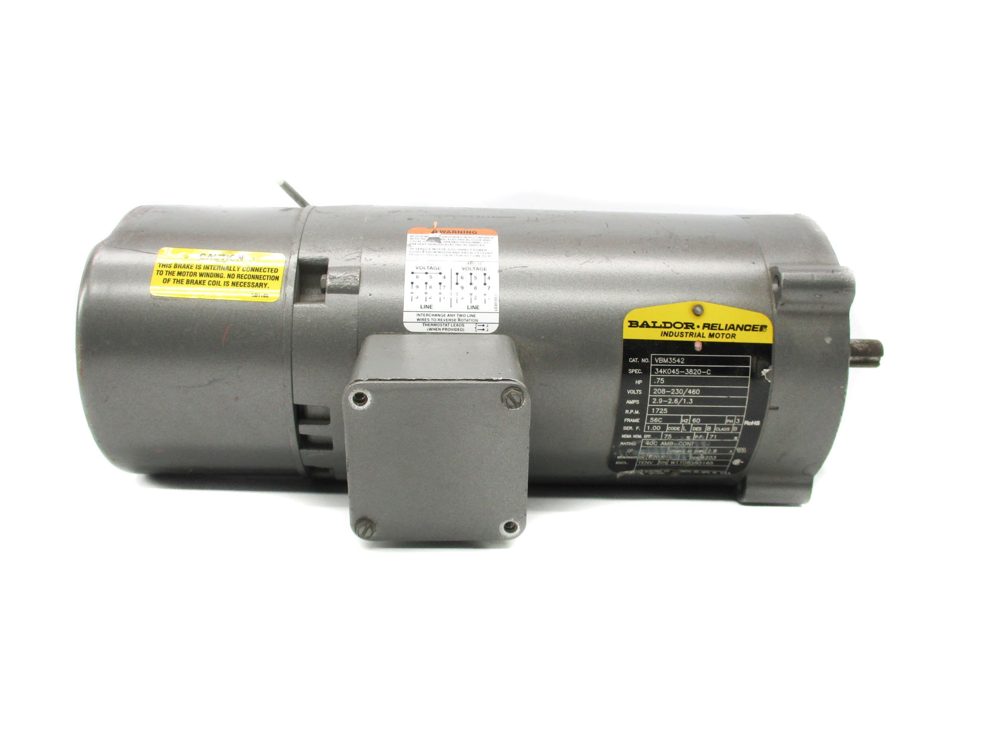 BALDOR VBM3542 104817101BP 208-230/460V 2.9-2.6/1.3A NSNP