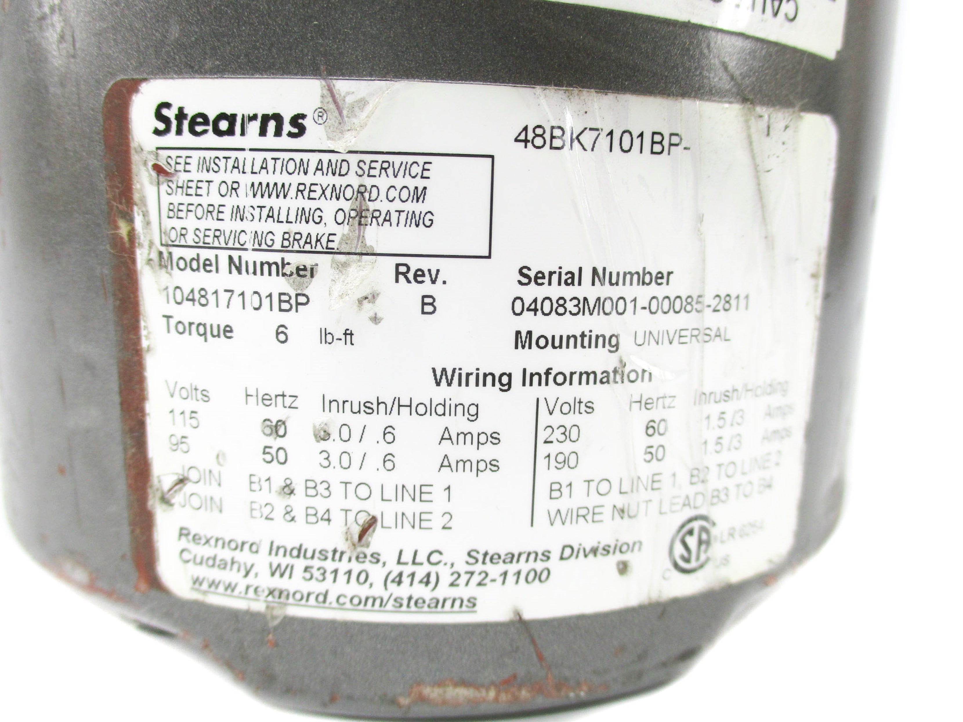 BALDOR VBM3542 104817101BP 208-230/460V 2.9-2.6/1.3A NSNP