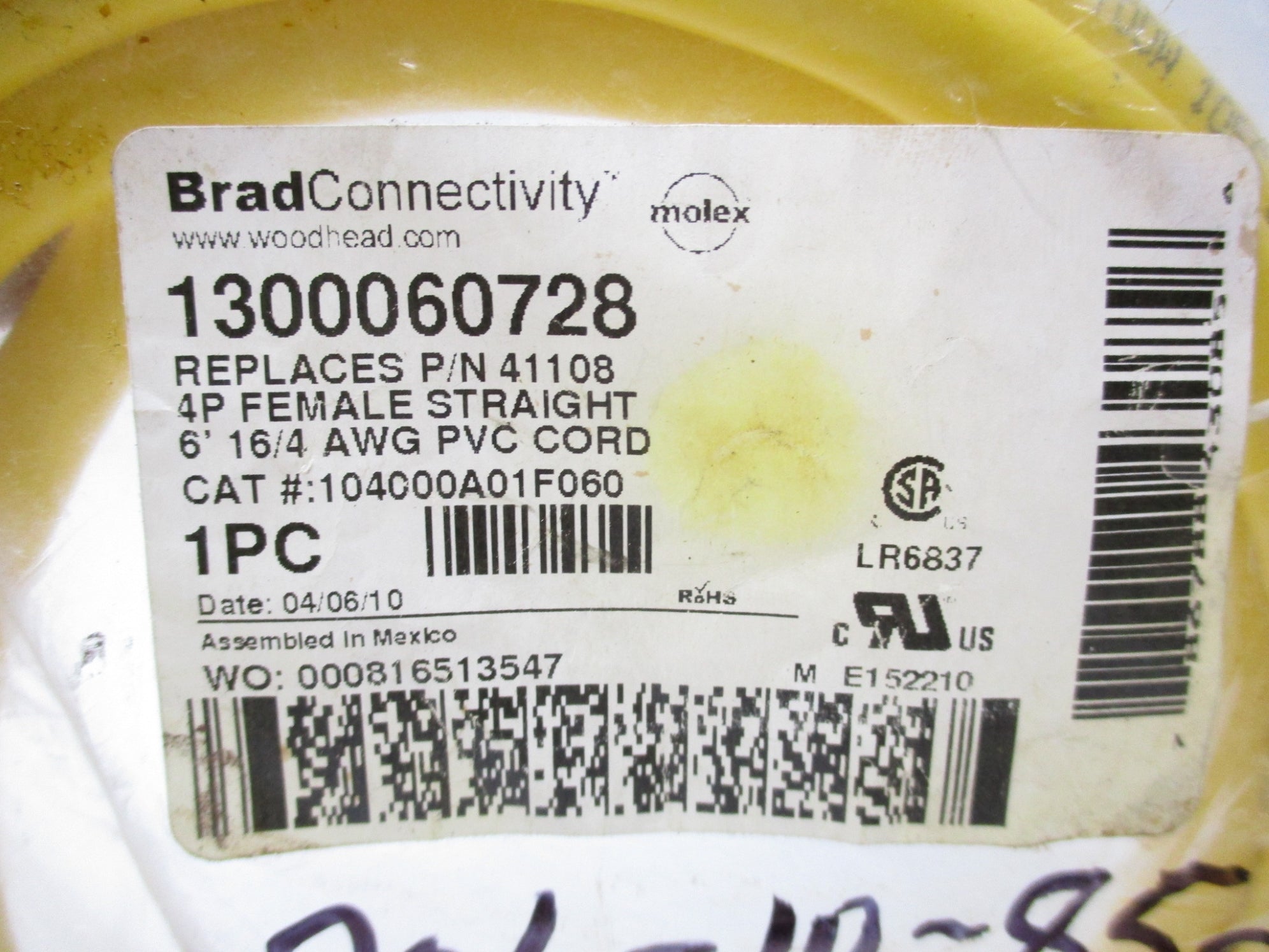 DANIEL WOODHEAD 1300060728 104000A01F060 600V 10A NSMP
