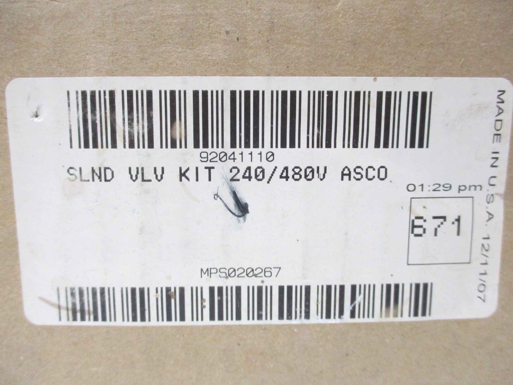 ASCO JDF8262D022E 240/480V 165PSI 1/4" NSMP