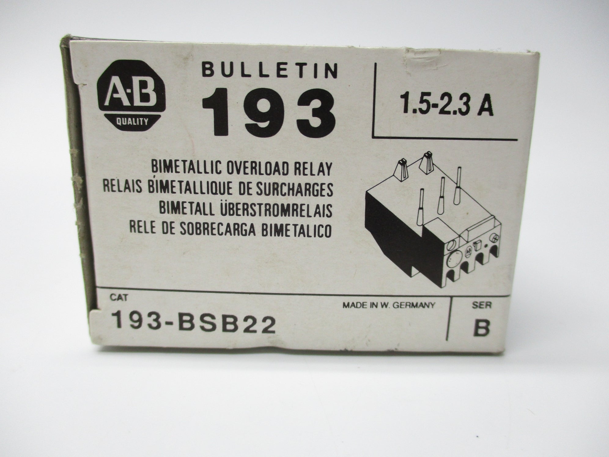 INDUSTRIAL SPARE PART 193-BSB22 SER. B 600V 1.5-2.3A (BK/YL) NSMP