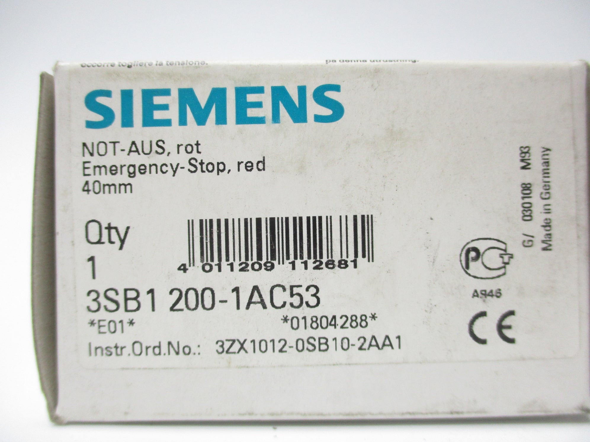 SIEMENS 3SB1200-1AC53 NSMP