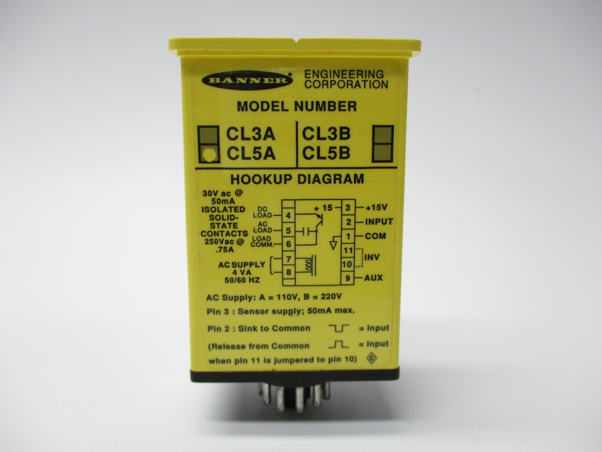 BANNER ENGINEERING CL5A 26681 110/220V .75A NSMP