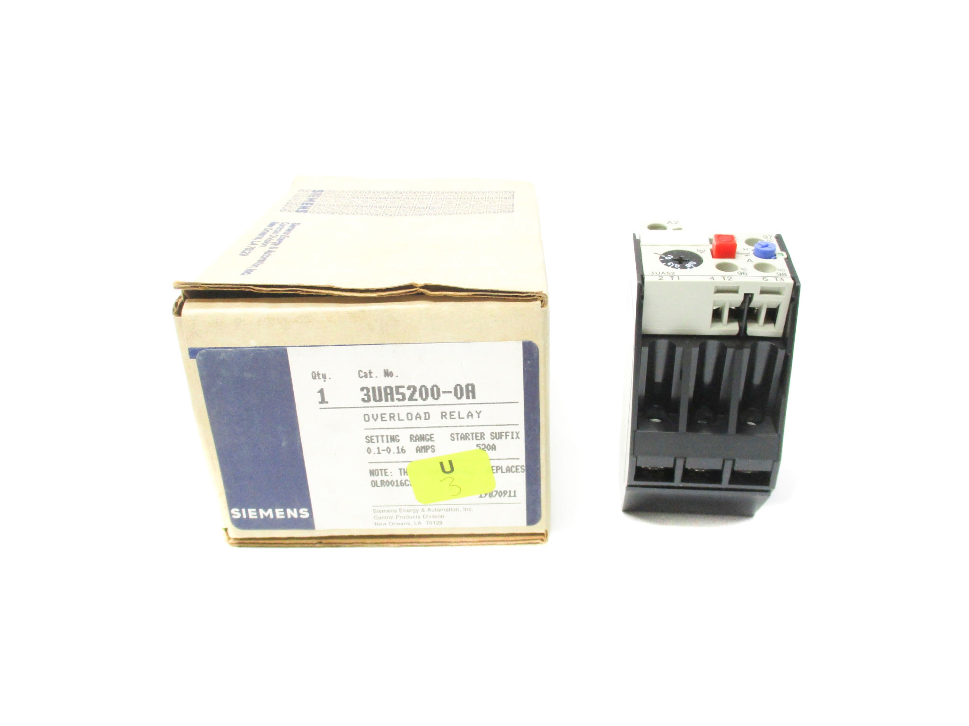 SIEMENS 3UA5200-0A 500V 1A-16A NSMP