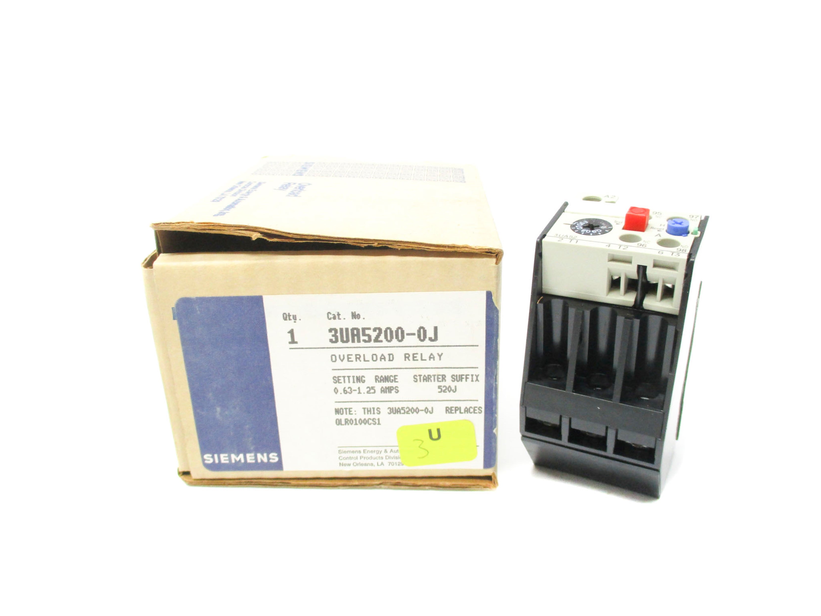 SIEMENS 3UA5200-0J 600VAC 0.63A-1A NSMP