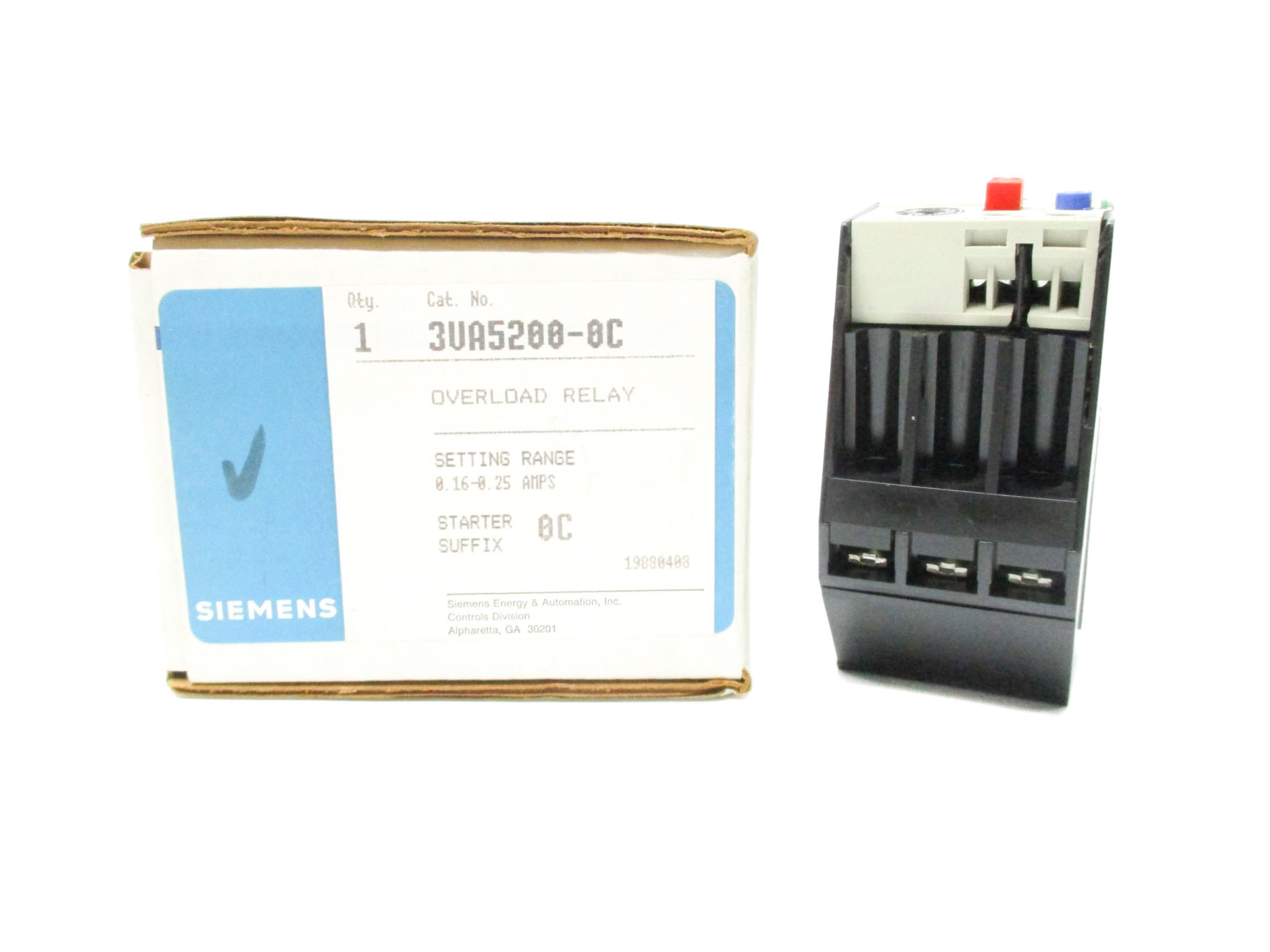 SIEMENS 3UA5200-0C 660V 0.16A-0.25A NSMP