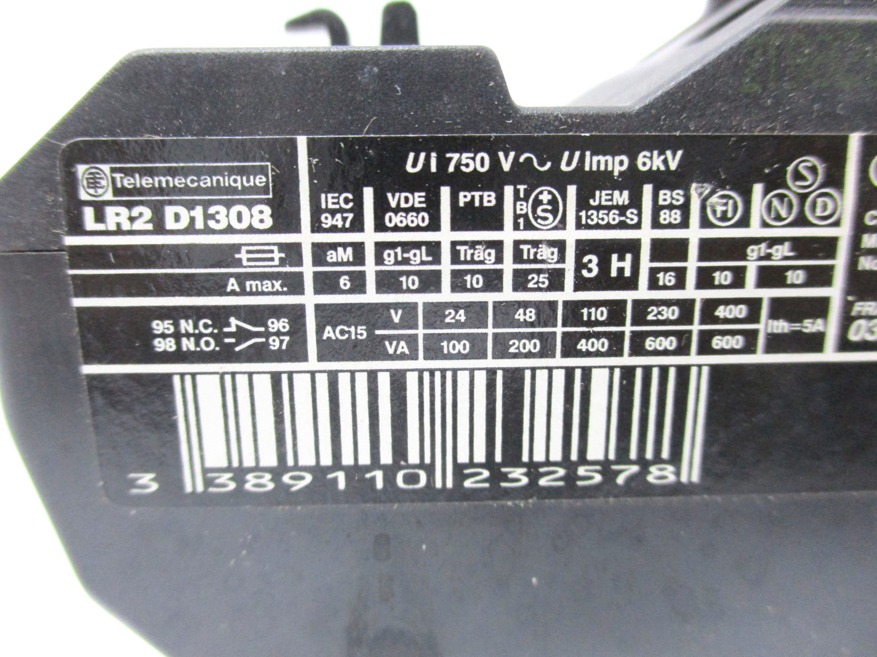 TELEMECANIQUE LR2D1308 600V 2.5-4A NSNP