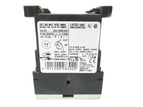 SIEMENS 3RH1140-1AK60 110/120V 10A NSNP