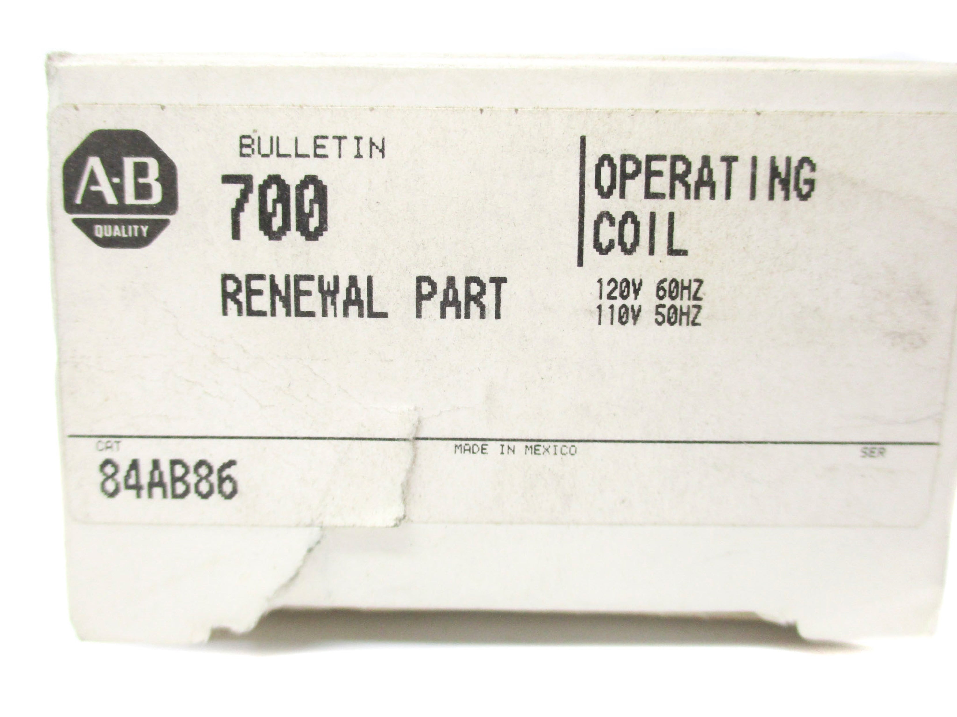 INDUSTRIAL SPARE PART 84AB86 110/120V (WH) NSMP