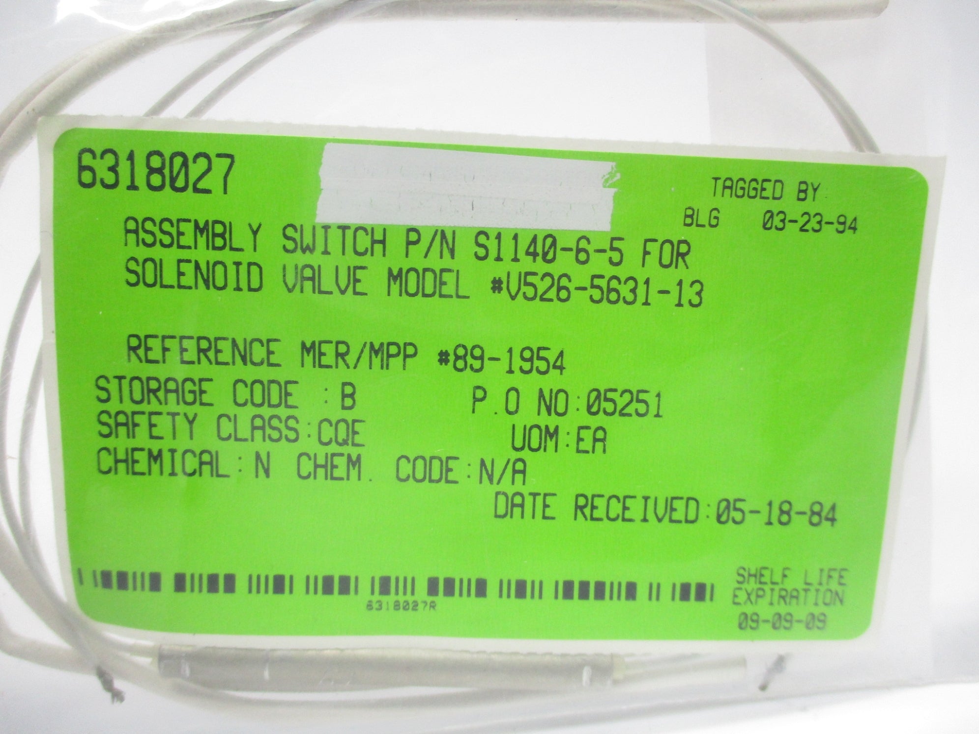 HONEYWELL MICRO SWITCH V526-5631-13 NSNP