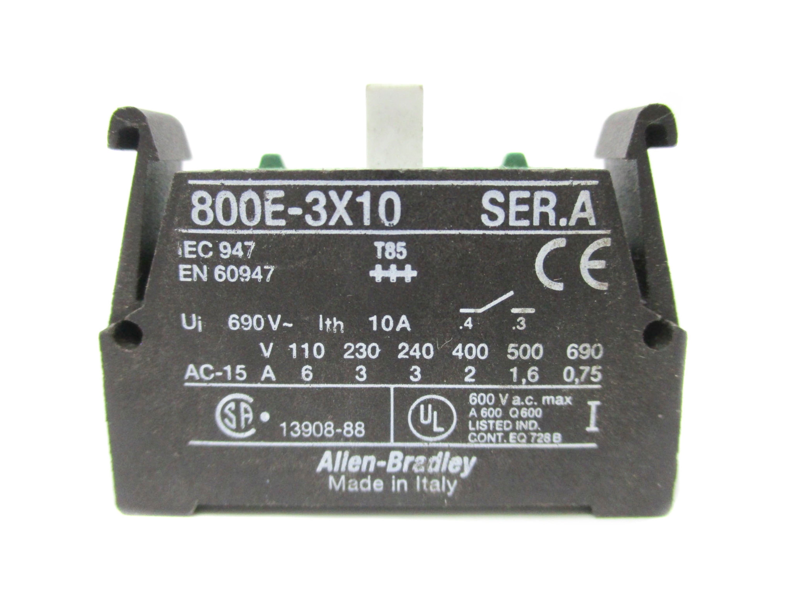 ALLEN BRADLEY 800E-3X10 SER. A 600VAC 10A NSNP