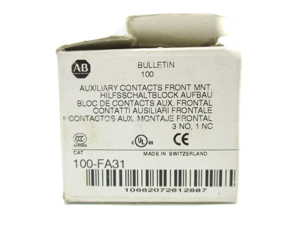 ALLEN BRADLEY 100-FA31 SER. B 600VAC 10A (WH) NSMP