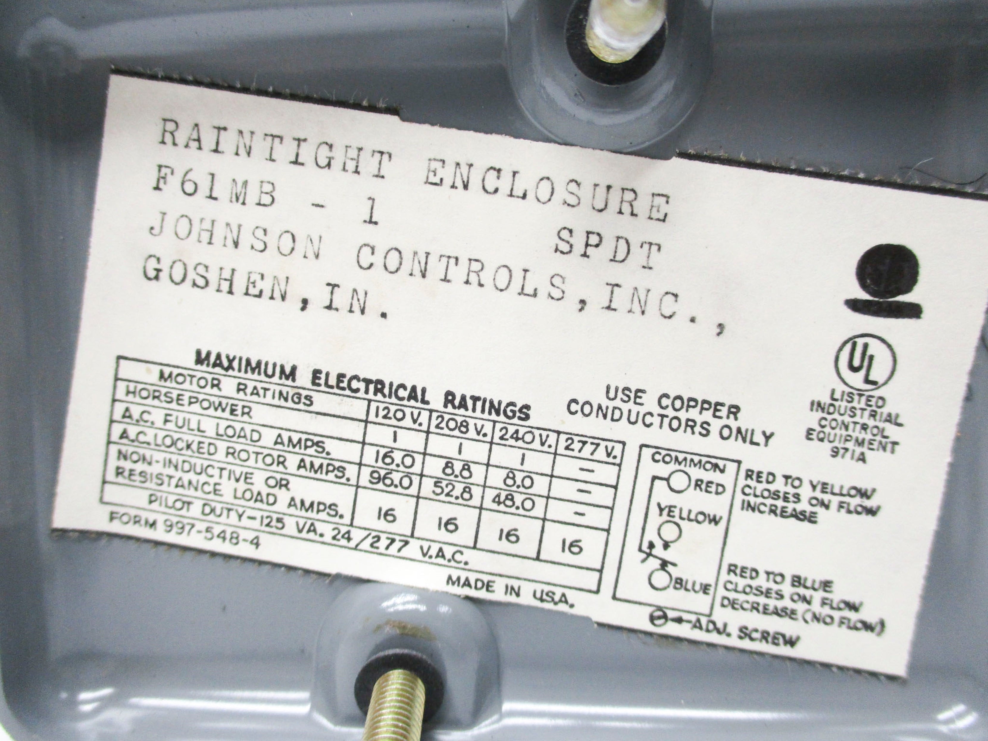 JOHNSON CONTROLS F61MB-1 NSNP