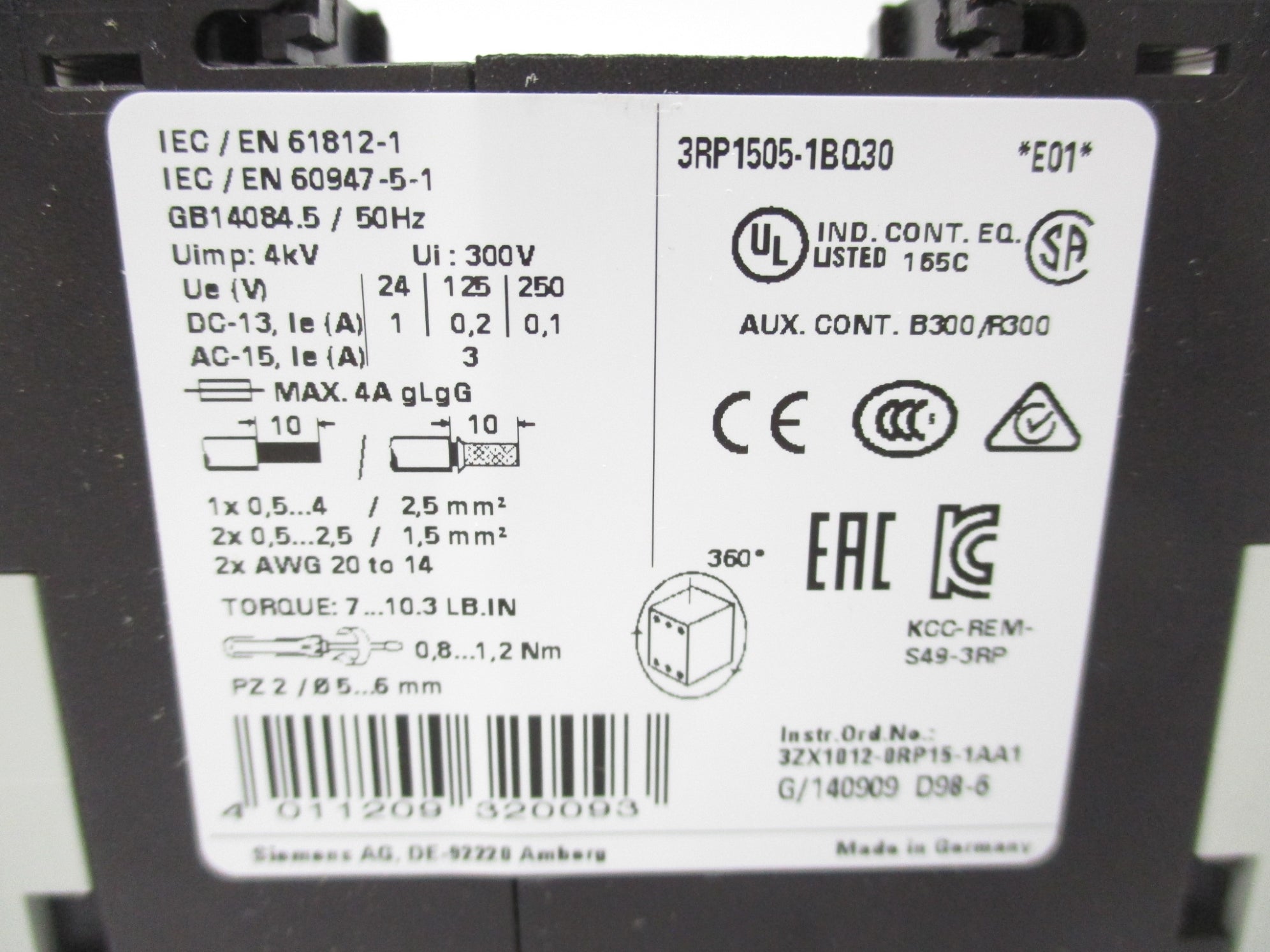 SIEMENS 3RP1505-1BQ30 100-127VAC 0.05S-100H NSMP