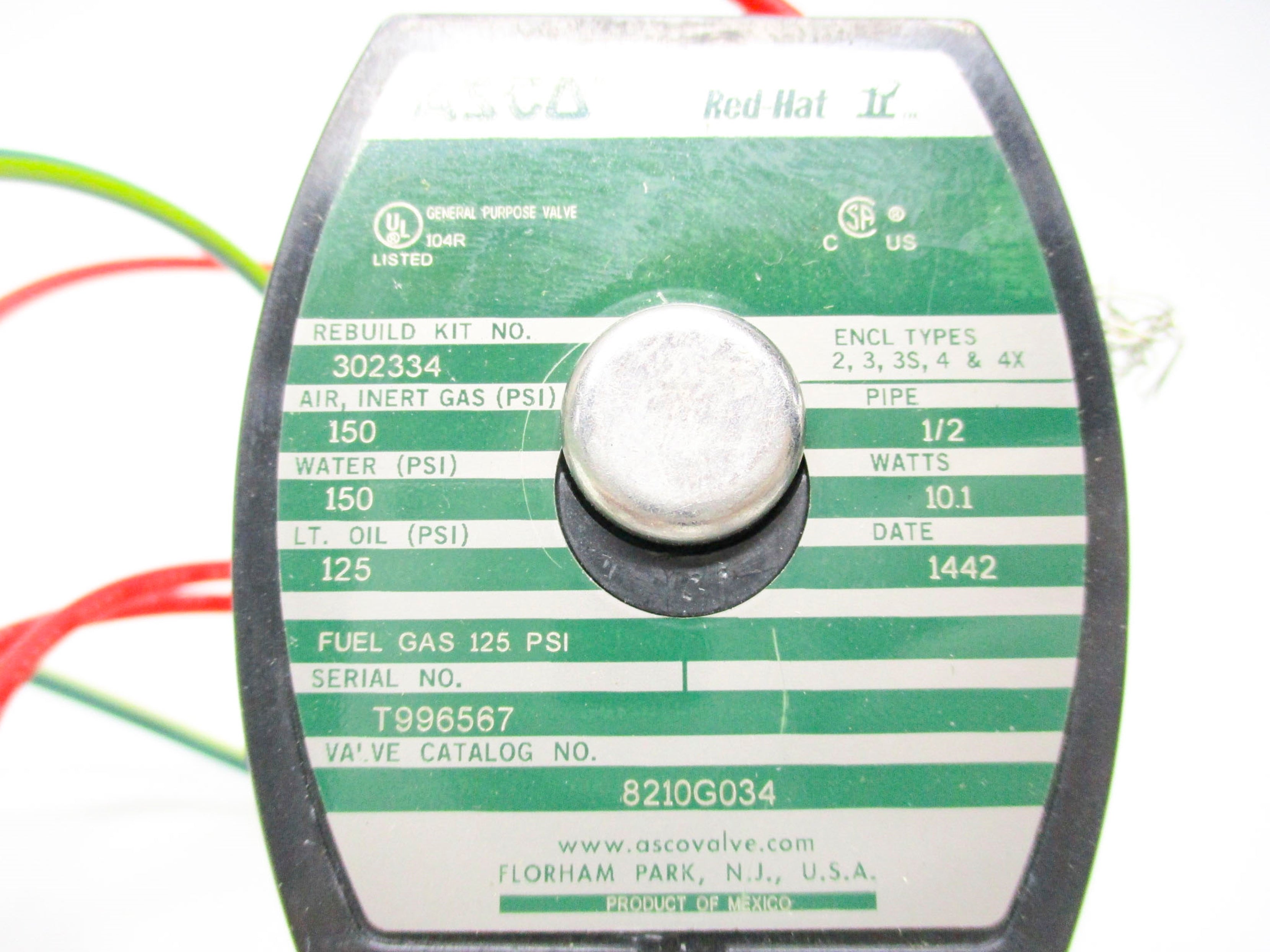 ASCO 8210G034 110/120V 125-150PSI 1/2" NSMP