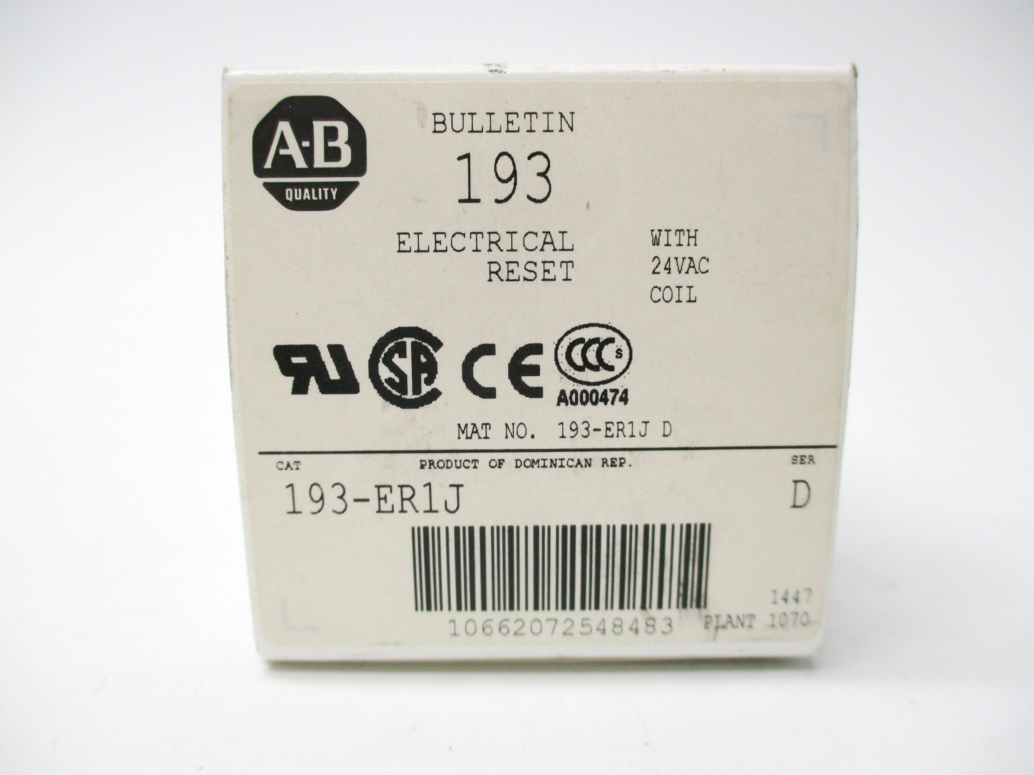 ALLEN BRADLEY 193-ER1J SER. D (WH) NSMP