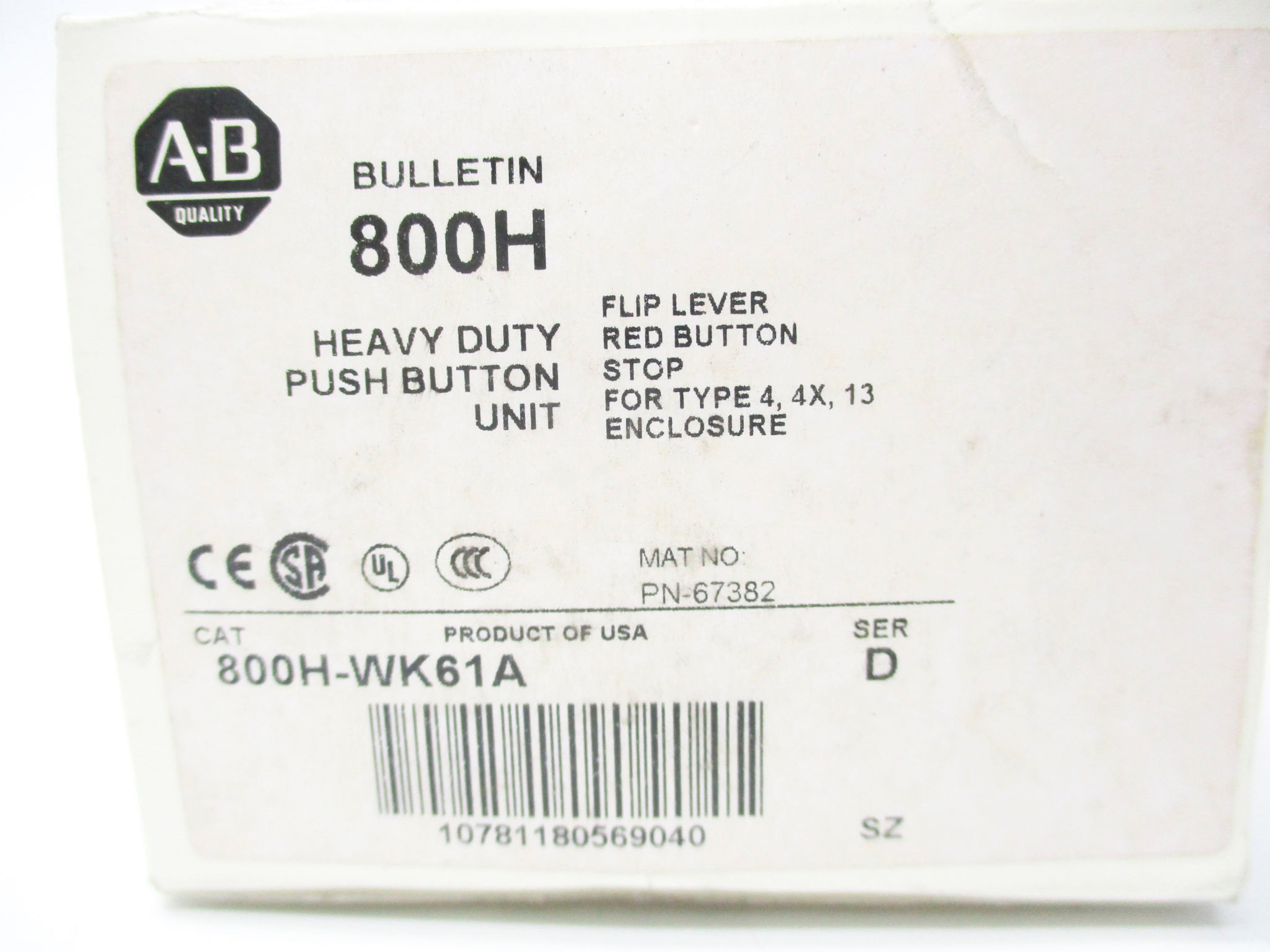 INDUSTRIAL SPARE PART 800H-WK61A SER. D (WH) NSMP