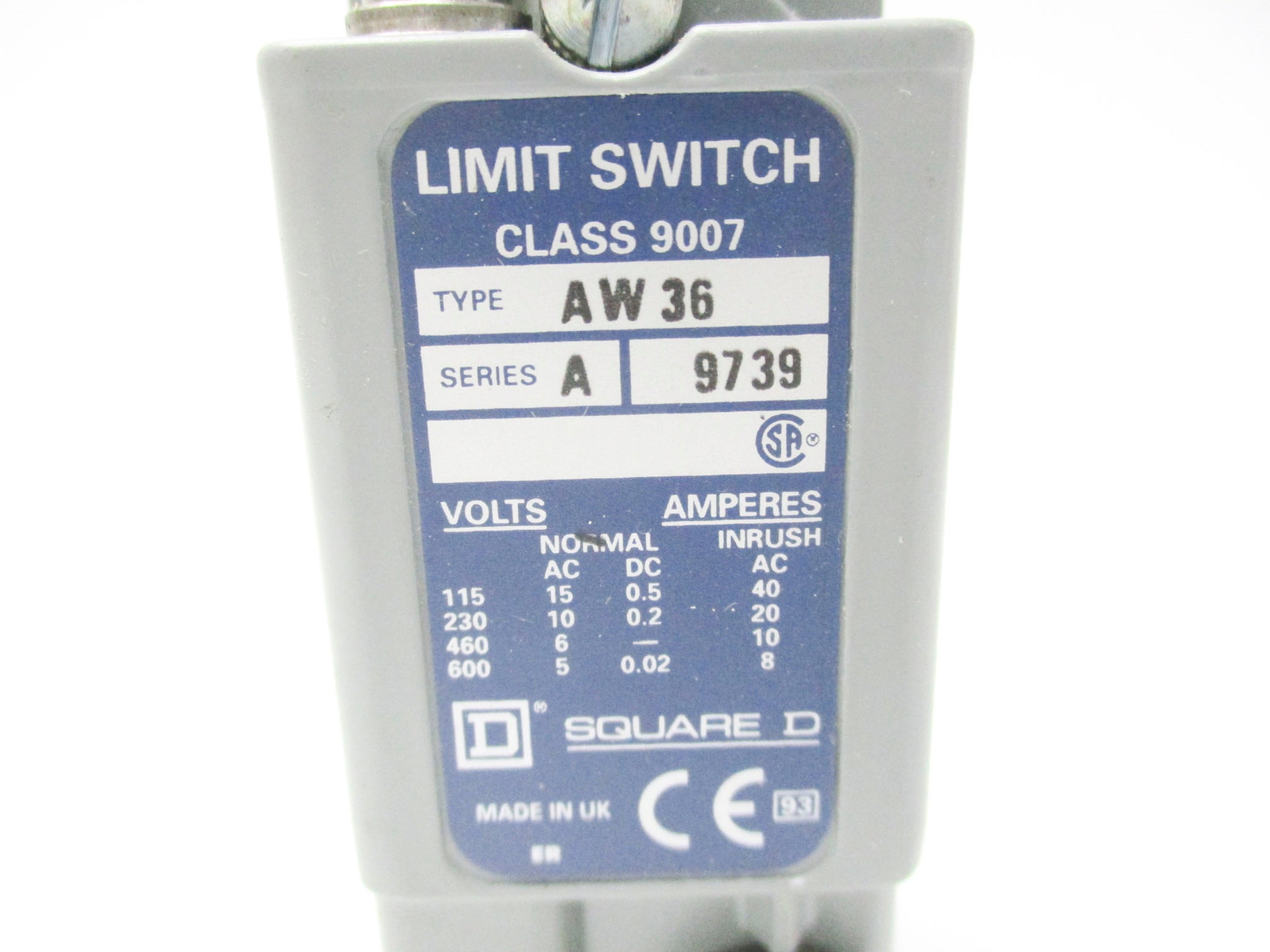SQUARE D 9007AW36 SER. A 600VAC NSMP
