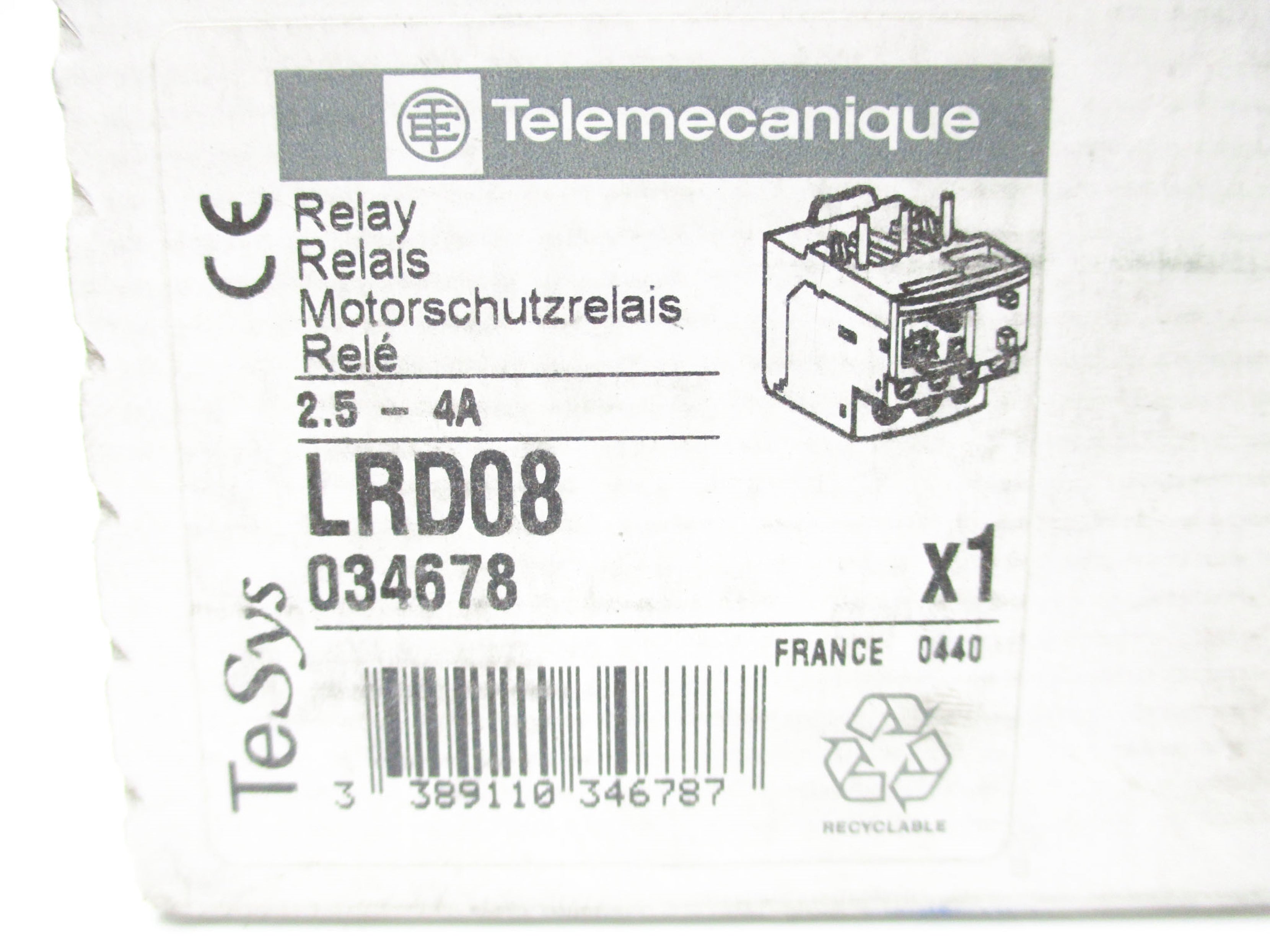 TELEMECANIQUE LRD08 2.5-4A NSFS