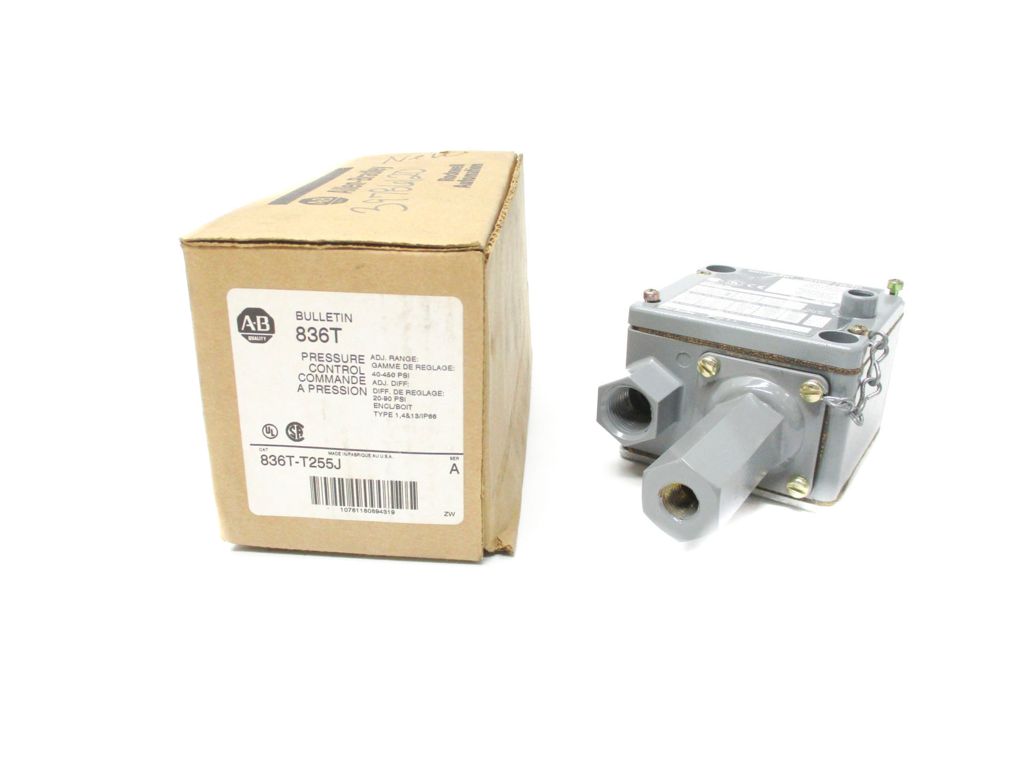 INDUSTRIAL SPARE PART 836T-T255J SER. A 120-600V 40-450PSI (BR/WH) NSMP