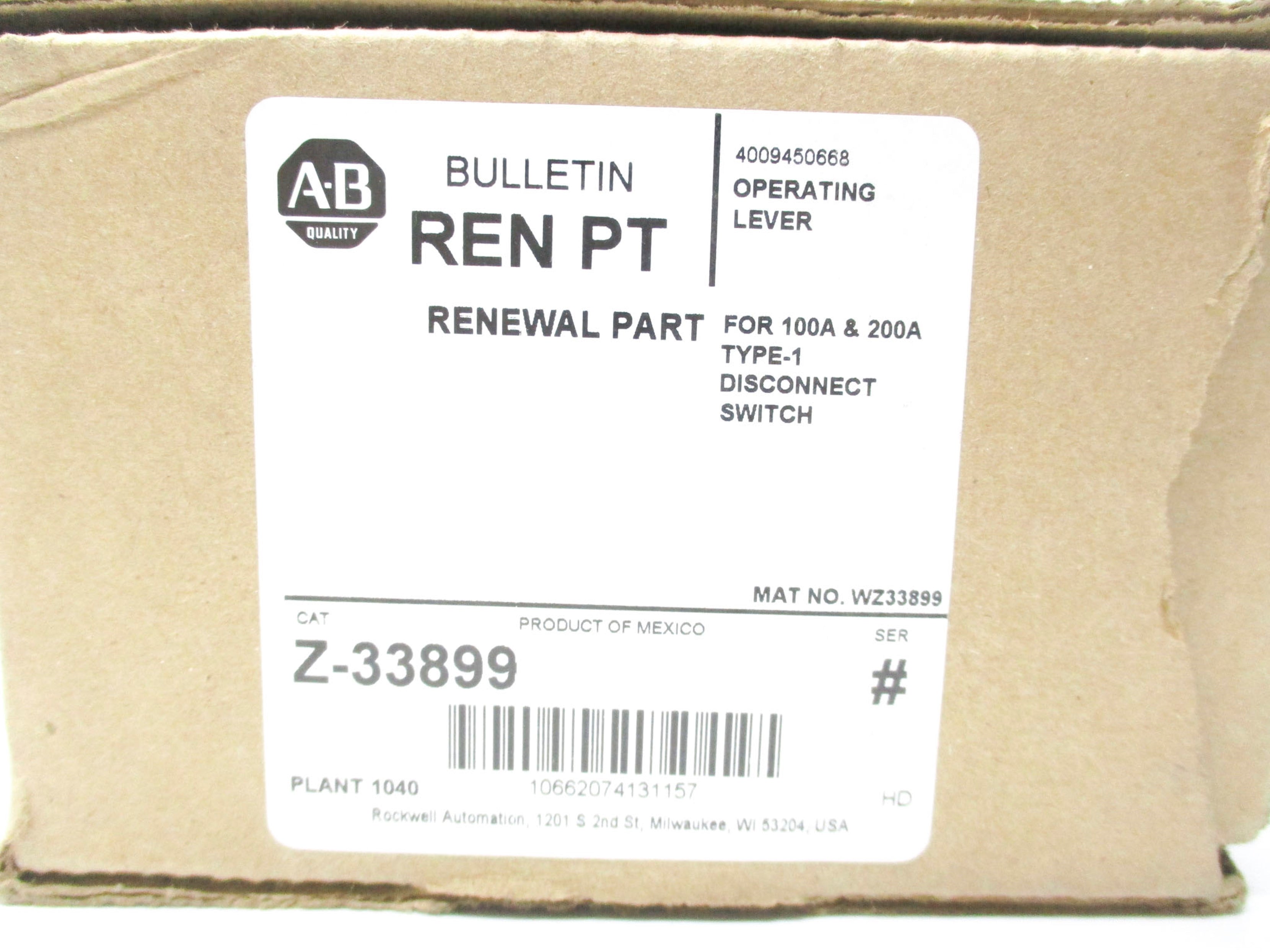 ALLEN BRADLEY Z-33899 (BR/WH) NSMP